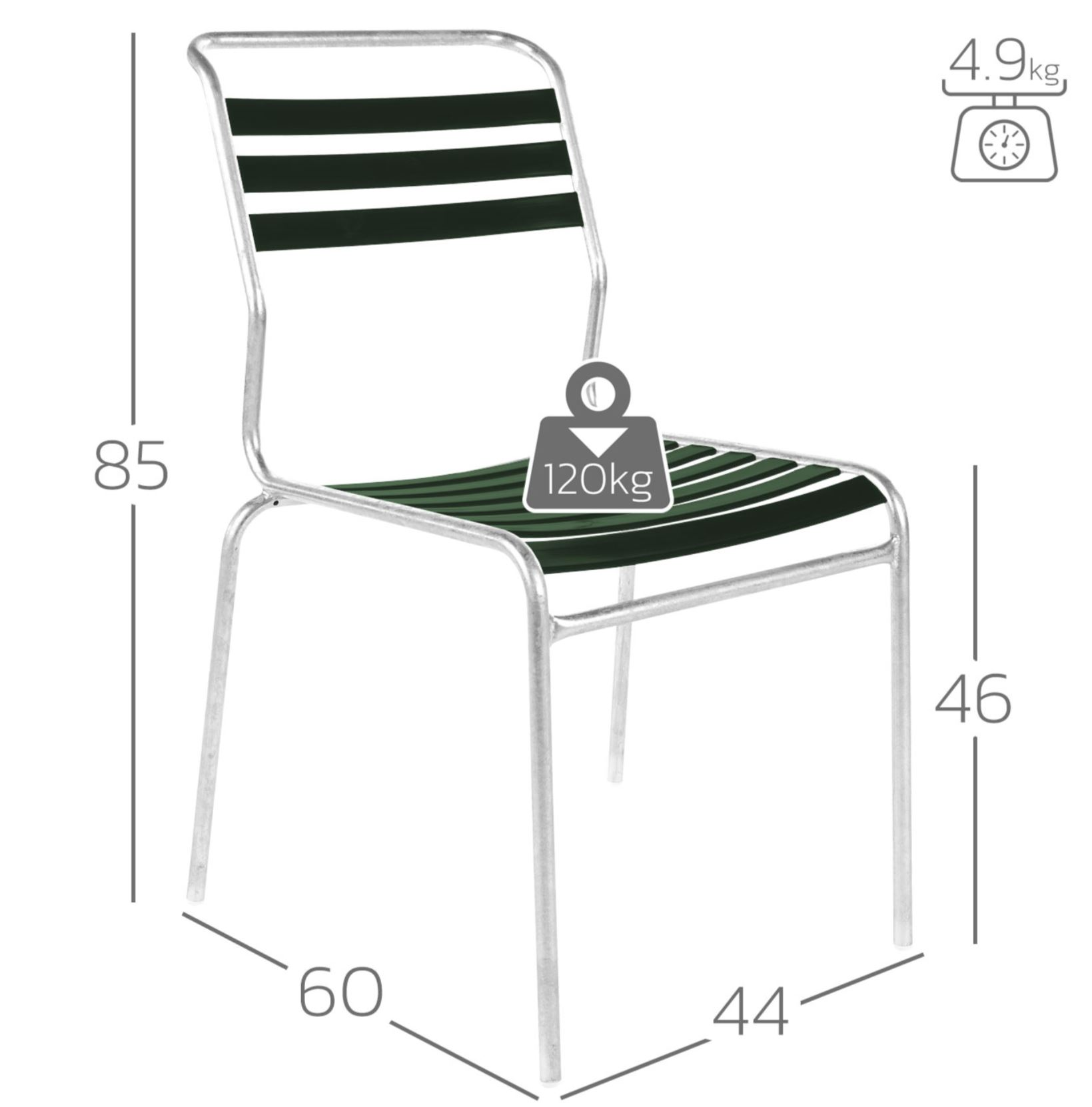 Lättli-Stuhl Säntis Schaffner / Farbe: Alusilber