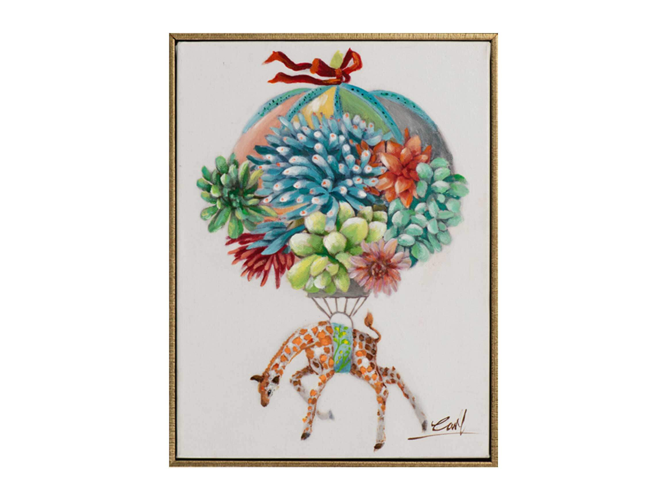 Bild Giraffe am Ballon, 32x42 cm