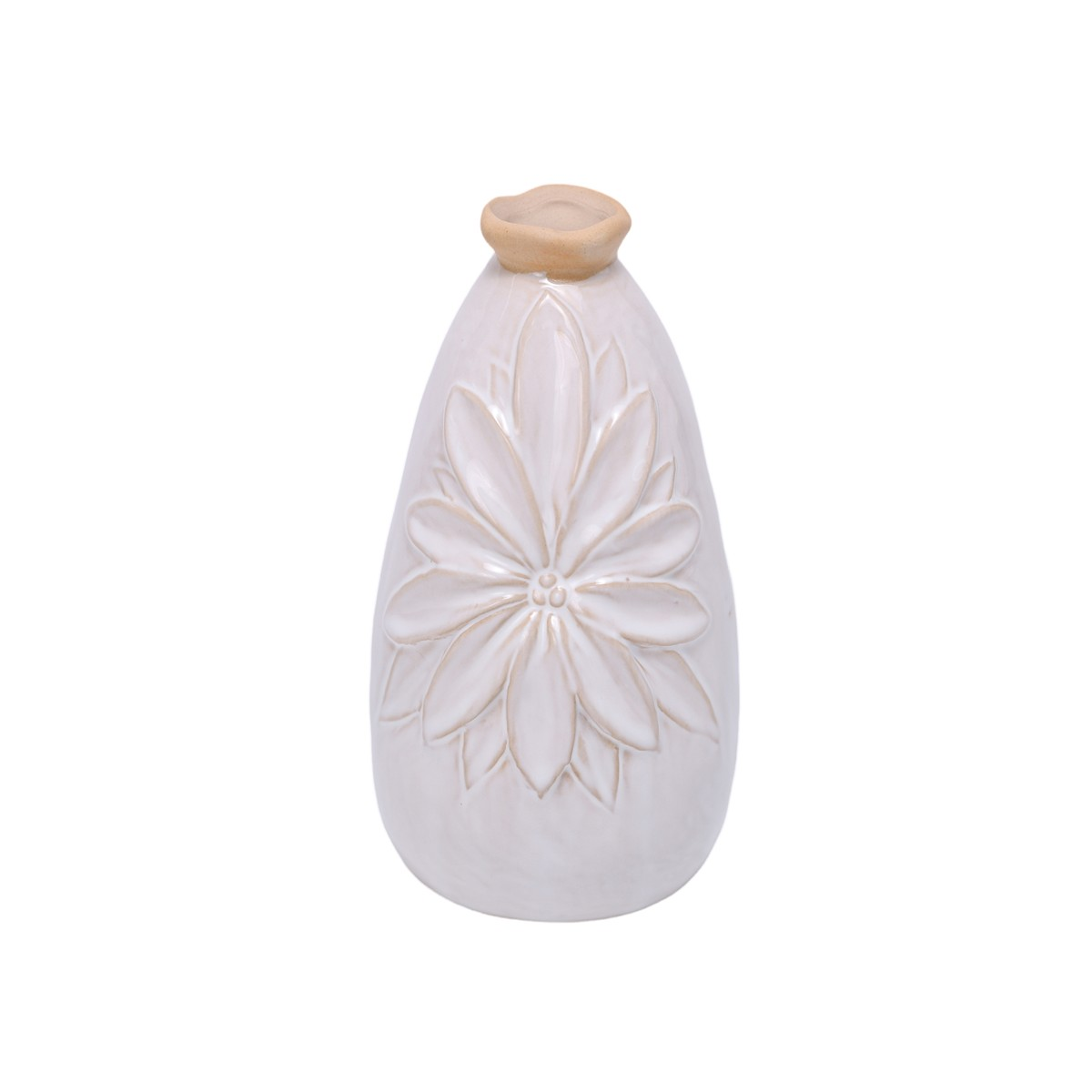 Decofinder Vase Kallimasia Keramik Weiss Weiss | Schubiger Möbel