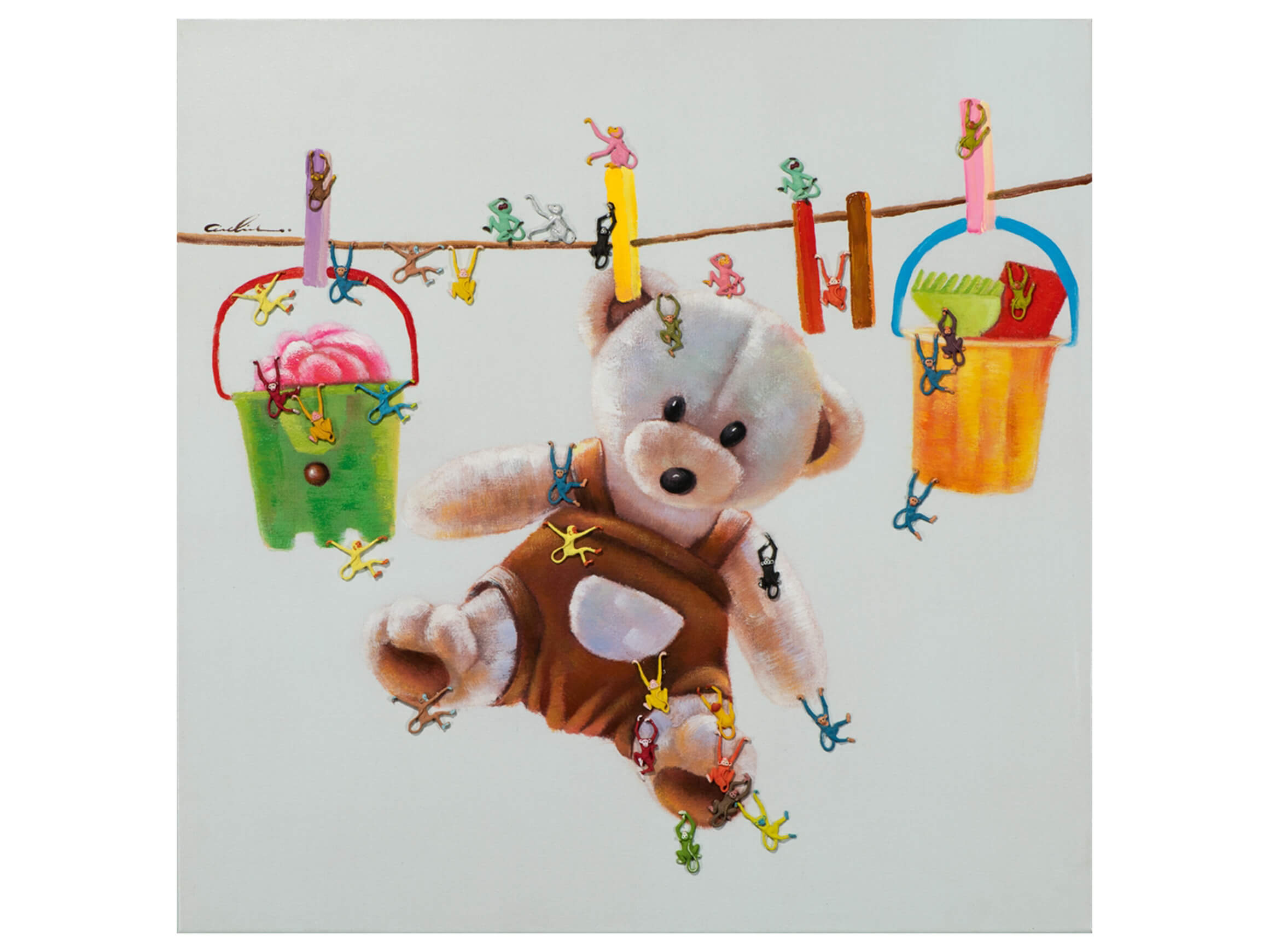 Bild Teddybär an Der Wäscheleine image LAND