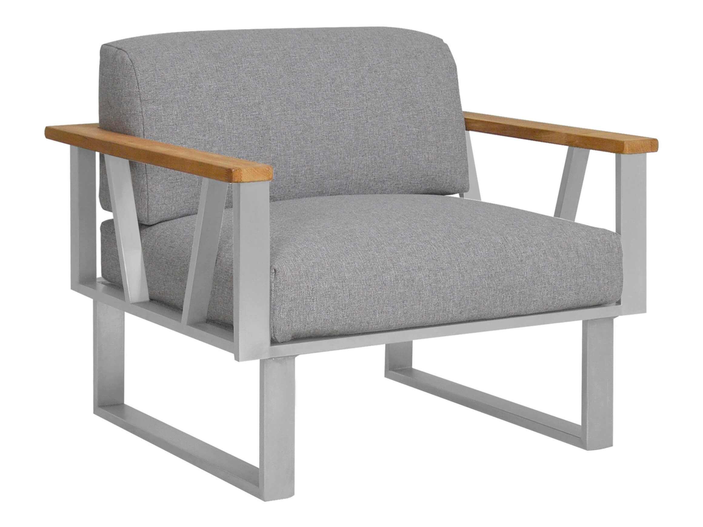 Gartensessel Belvedere, Kissen Grau, Edelstahl, b 89,5