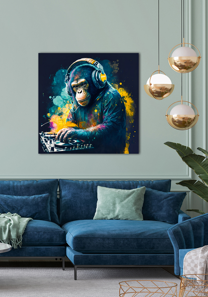 Acrylglasbild Monkey dj image LAND