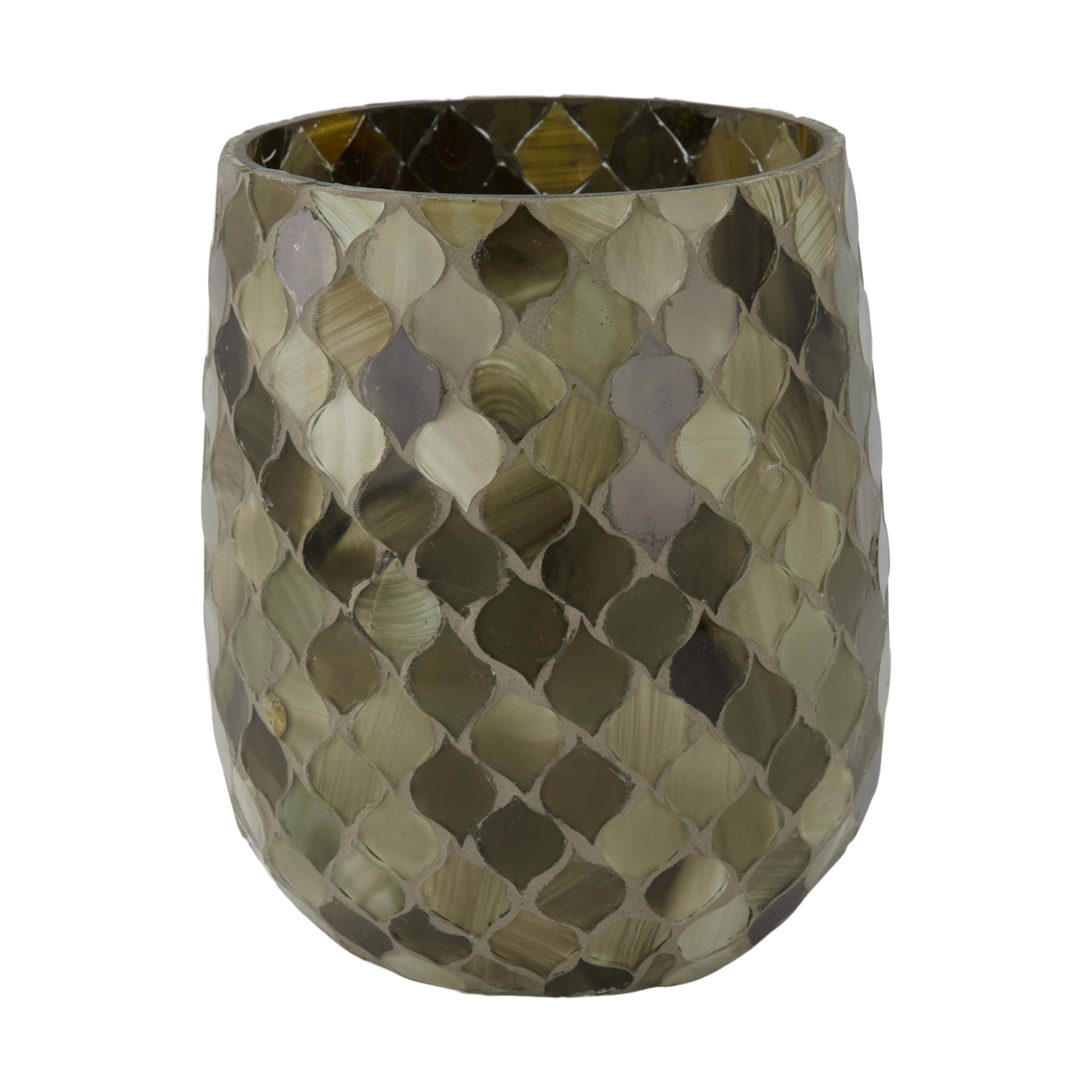 Windlicht Glasmosaik Grün H: 13 cm Decofinder
