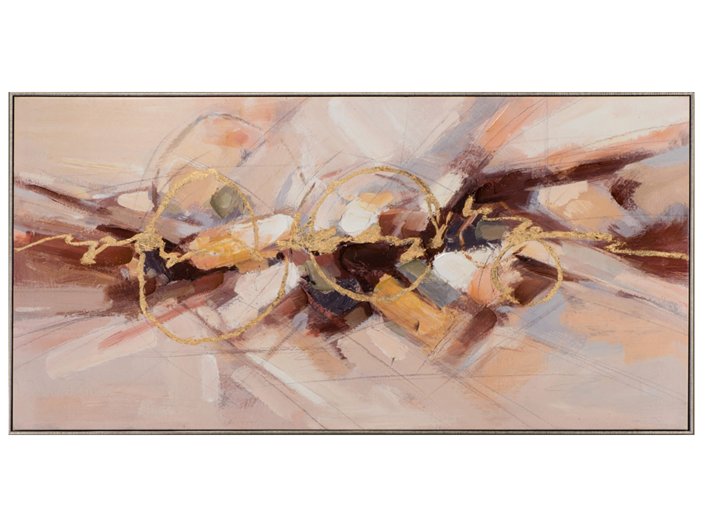 image LAND Bild Abstrakte Geometrie in Gold  | Schubiger Möbel