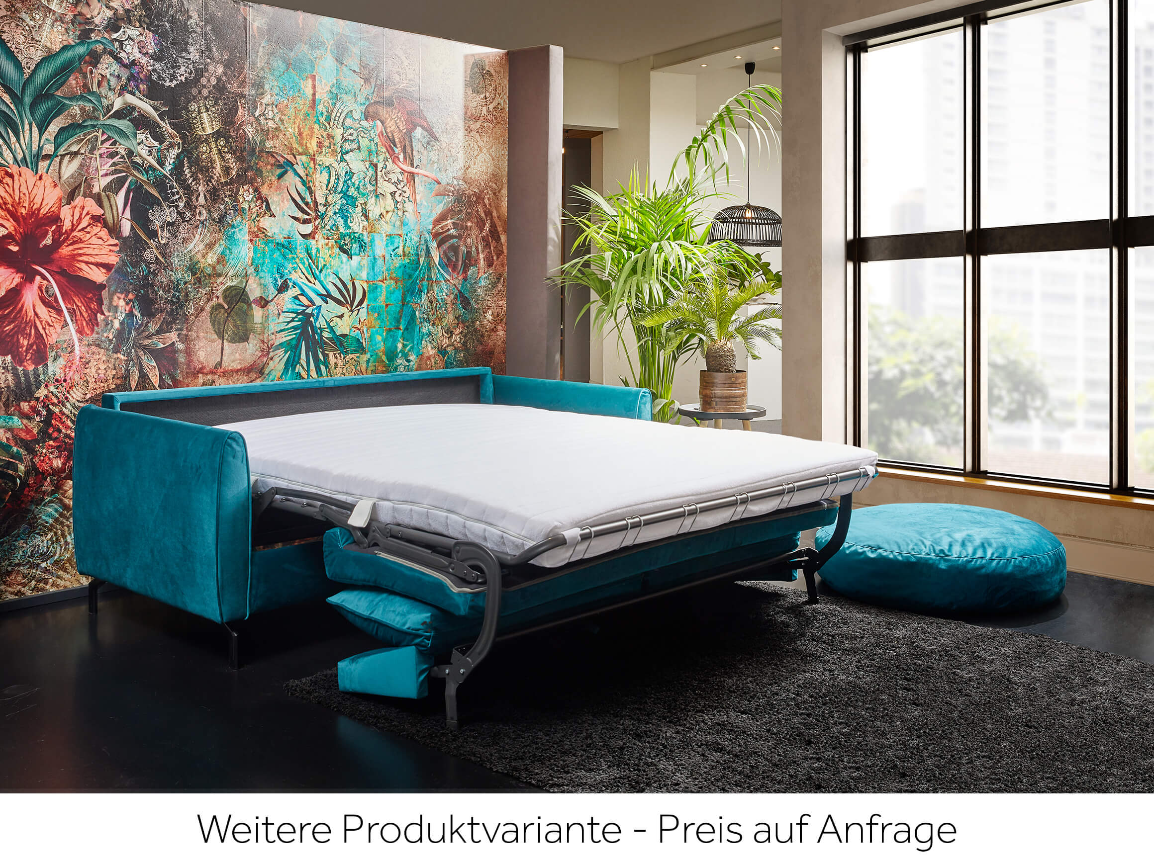 Faltbett Jackson Nehl / Farbe: Petrol / Bezugsmaterial: Stoff