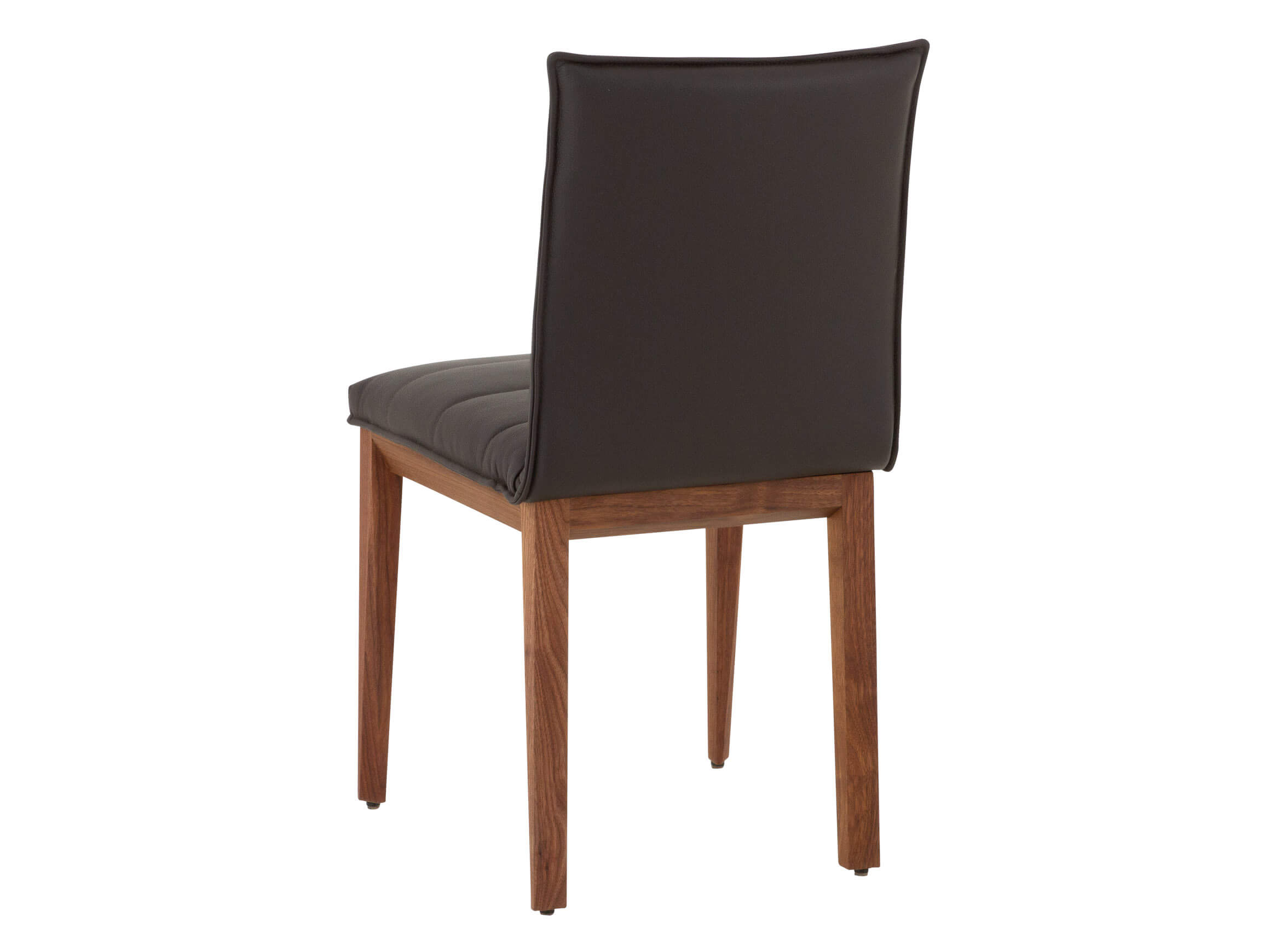 Stuhl Sandmann Leder Dunkelbraun, Gestell Nussbaum, BxTxH 48x54x90 cm