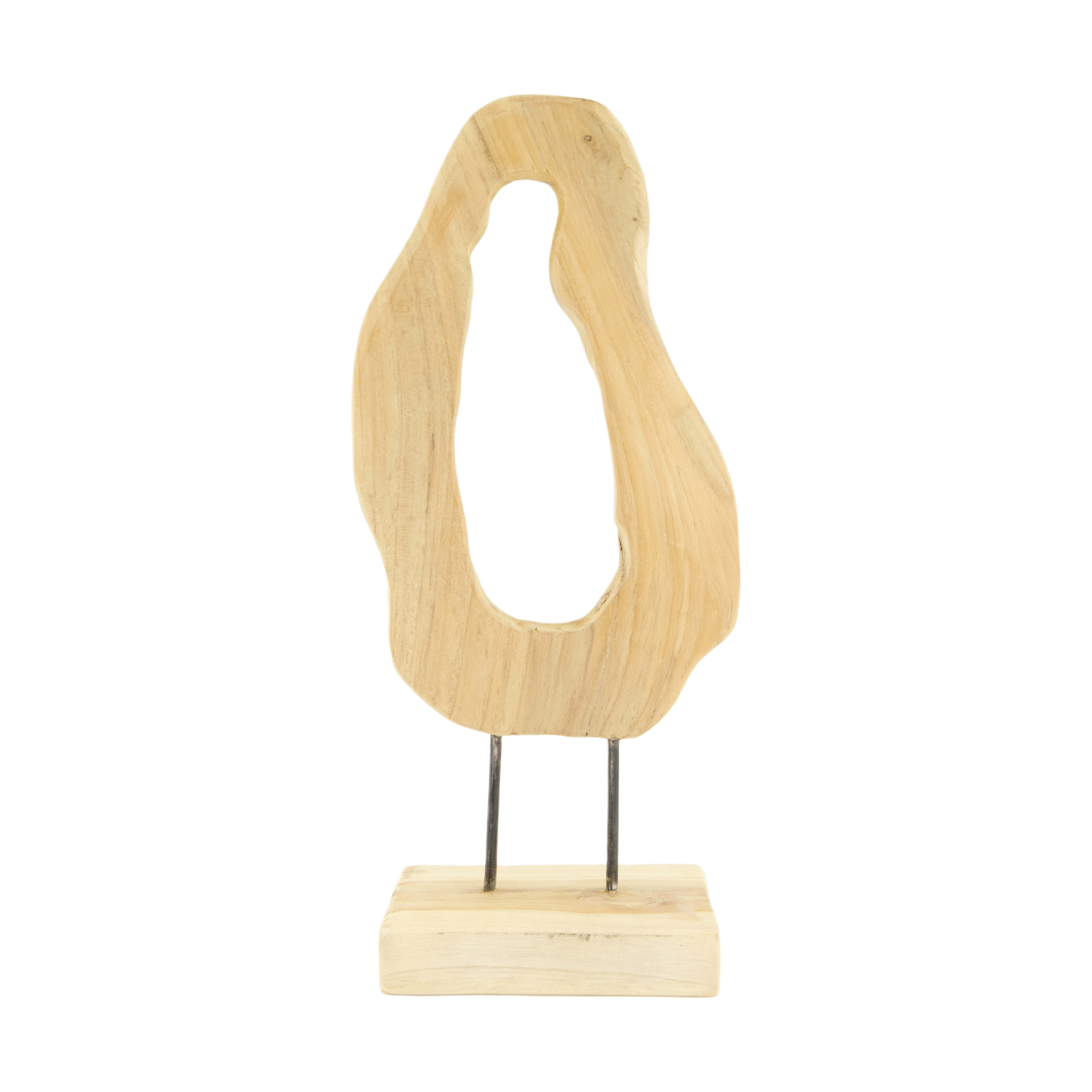 Figur Organische Form Auf Ständer, Teakholz H: 38 cm Decofinder