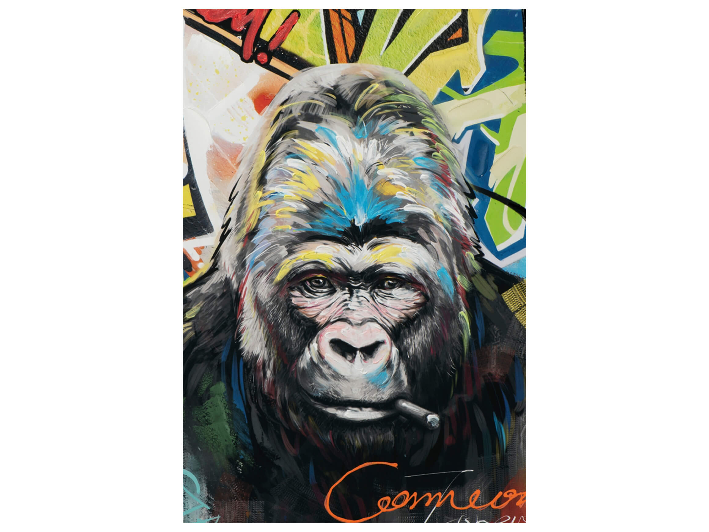 Bild Gorilla mit Buntem Hintergrund image LAND