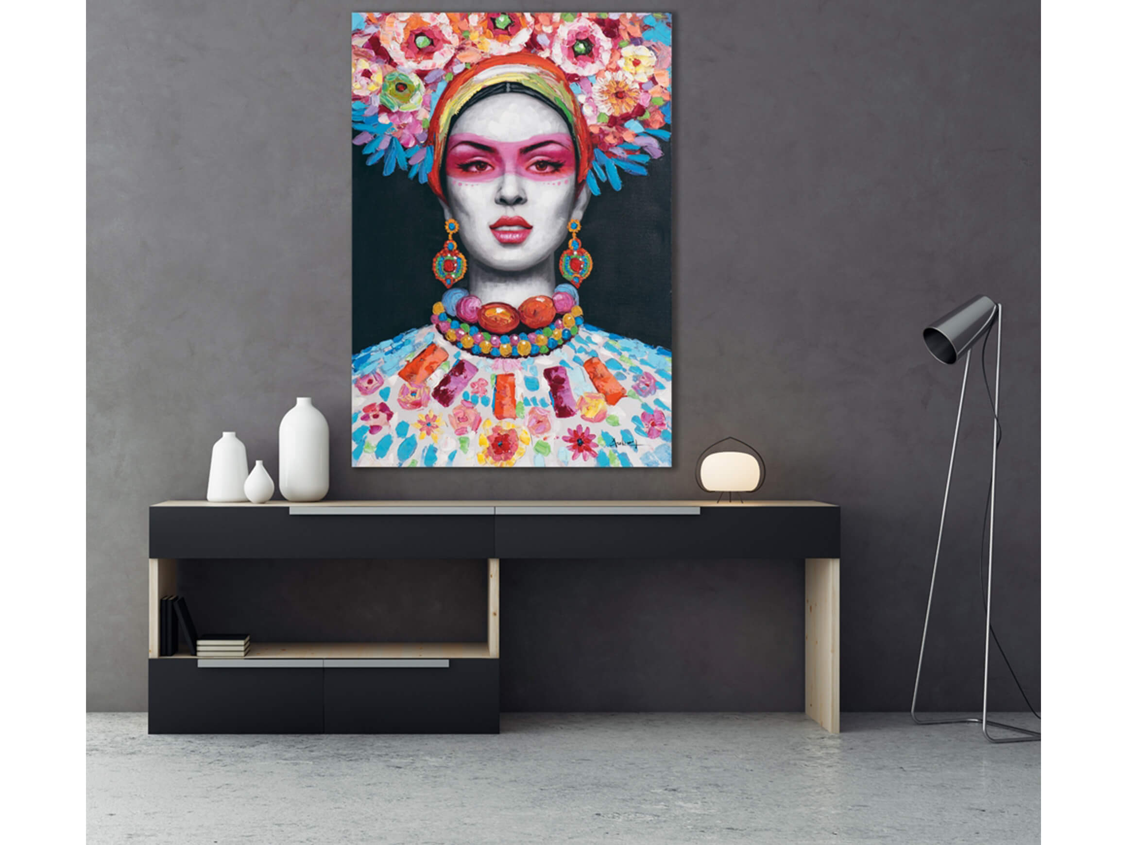 Bild Frau mit Blumen Dekoration image LAND