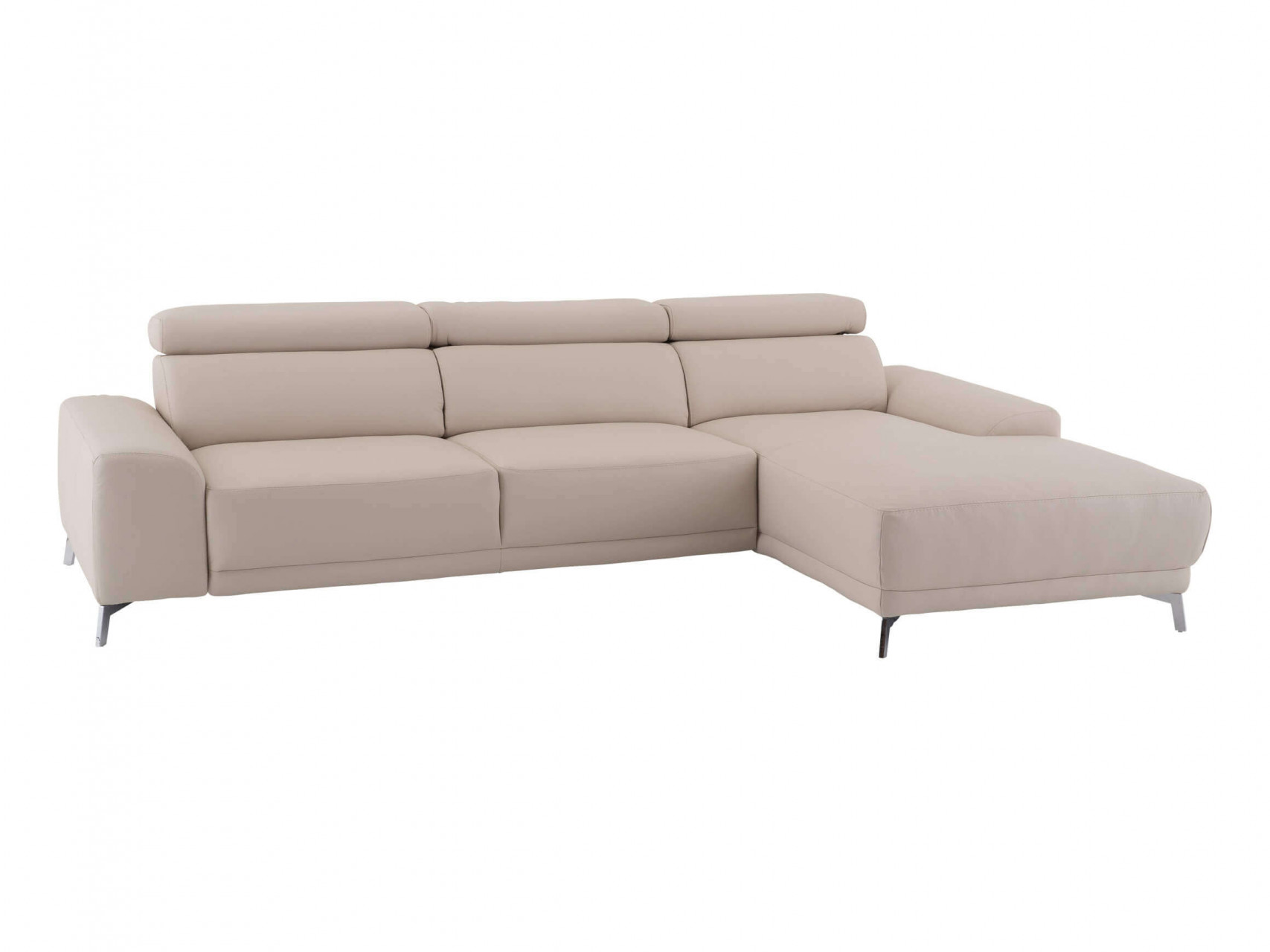 Ecksofa Lucio Candy / Farbe: Beige/ Material: Leder