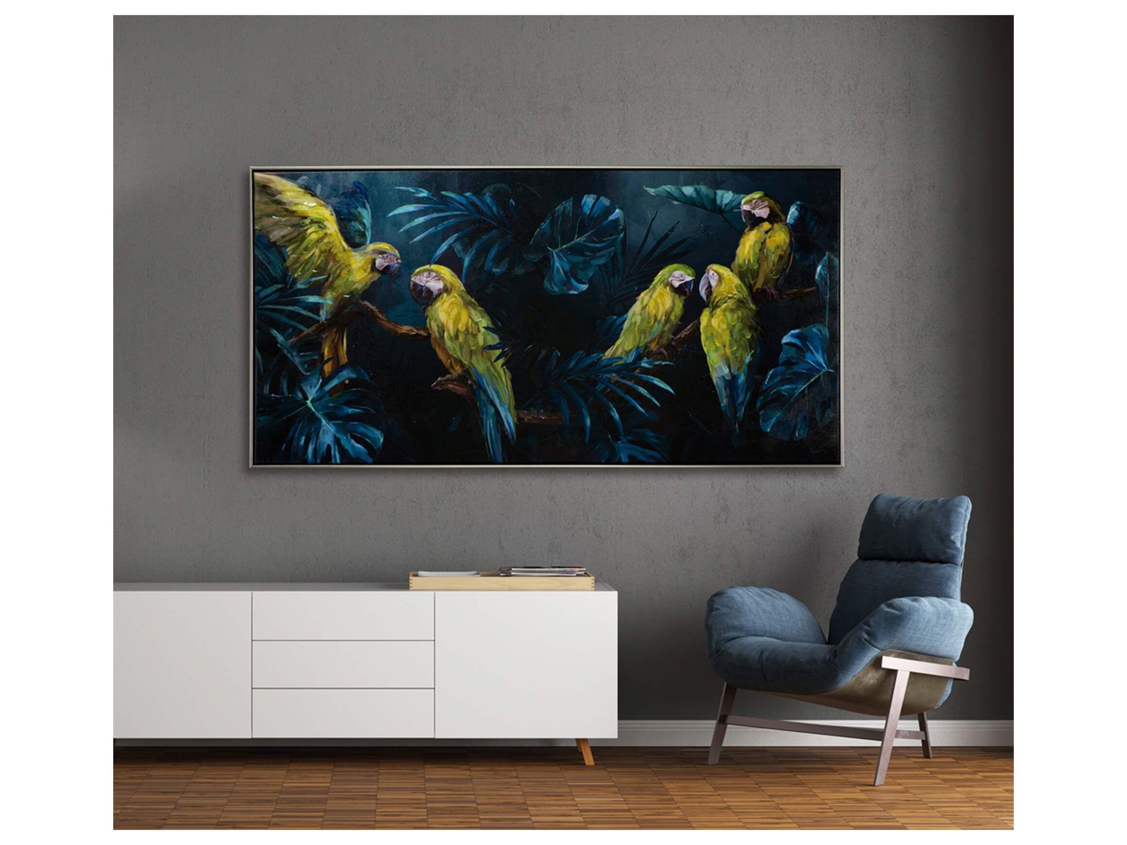 Bild Papageien im Blauen Dschungel image LAND