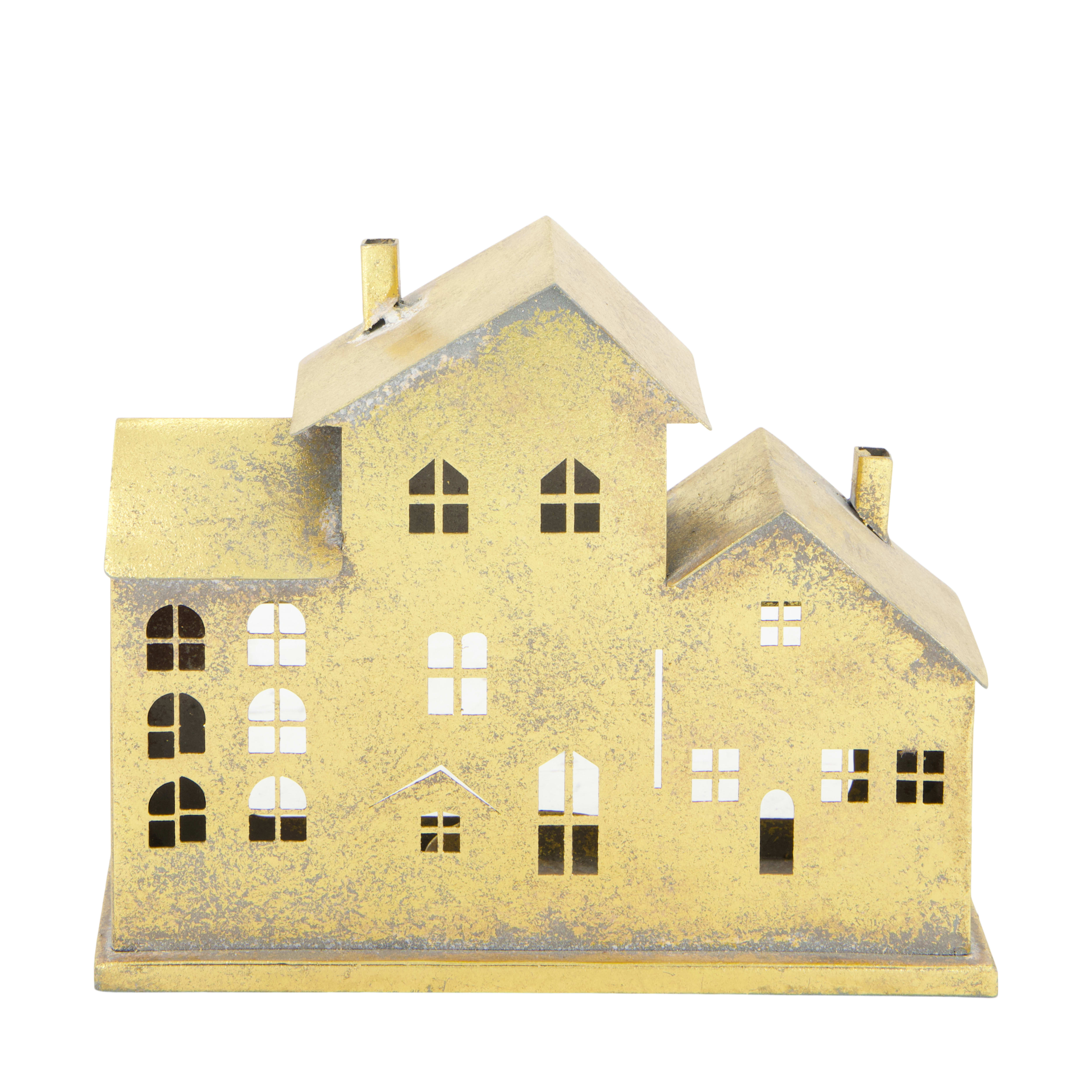 Candlestick House Made of metal, gold H: 16 cm Decofinder