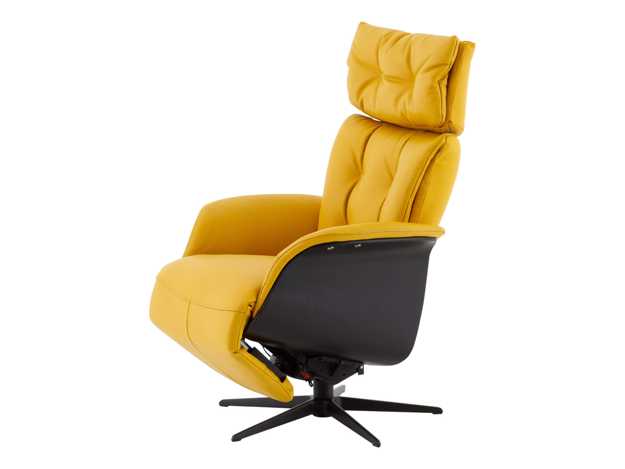 Relaxer Newcastle, Leder Soleda Split, Gelb, Sternfuss,