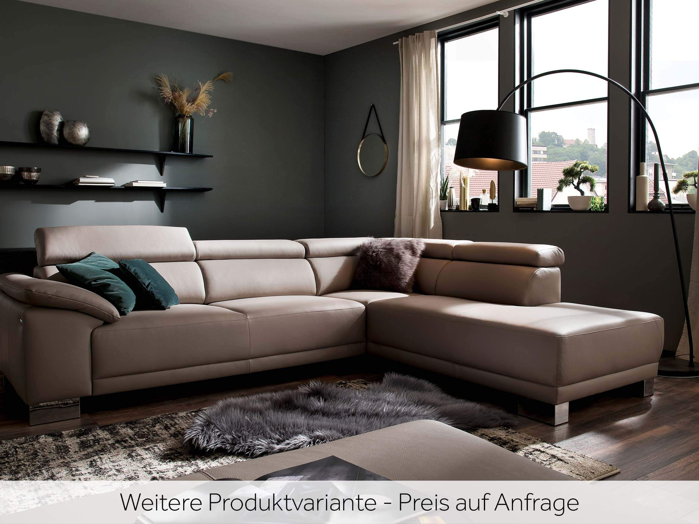 Ecksofa Adalia Basic Candy / Farbe: Silver / Material: Stoff Basic