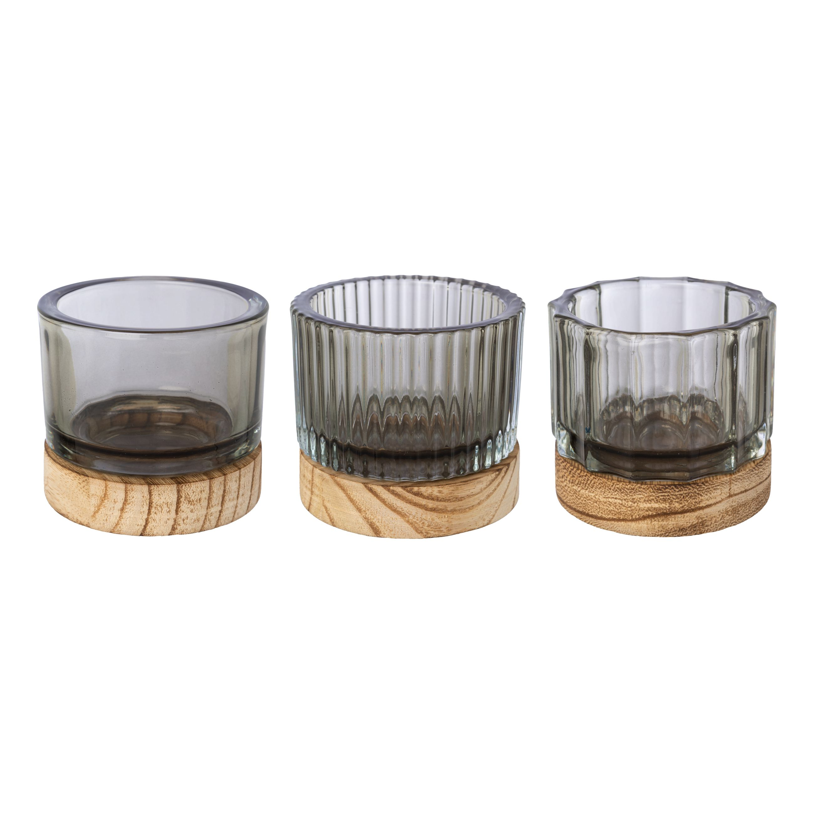 Limano lantern on wooden base, Assorted, Grey Gasper