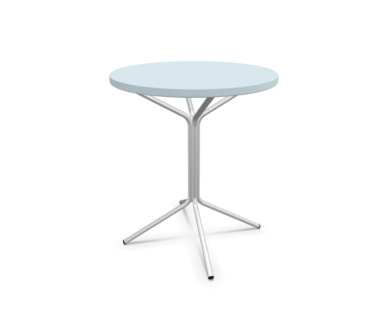 Metall-Bistrotisch Pix Rund Feuerverzinkt von Schaffner / Farbe: Pastellblau / DxH: 60 x 72 cm