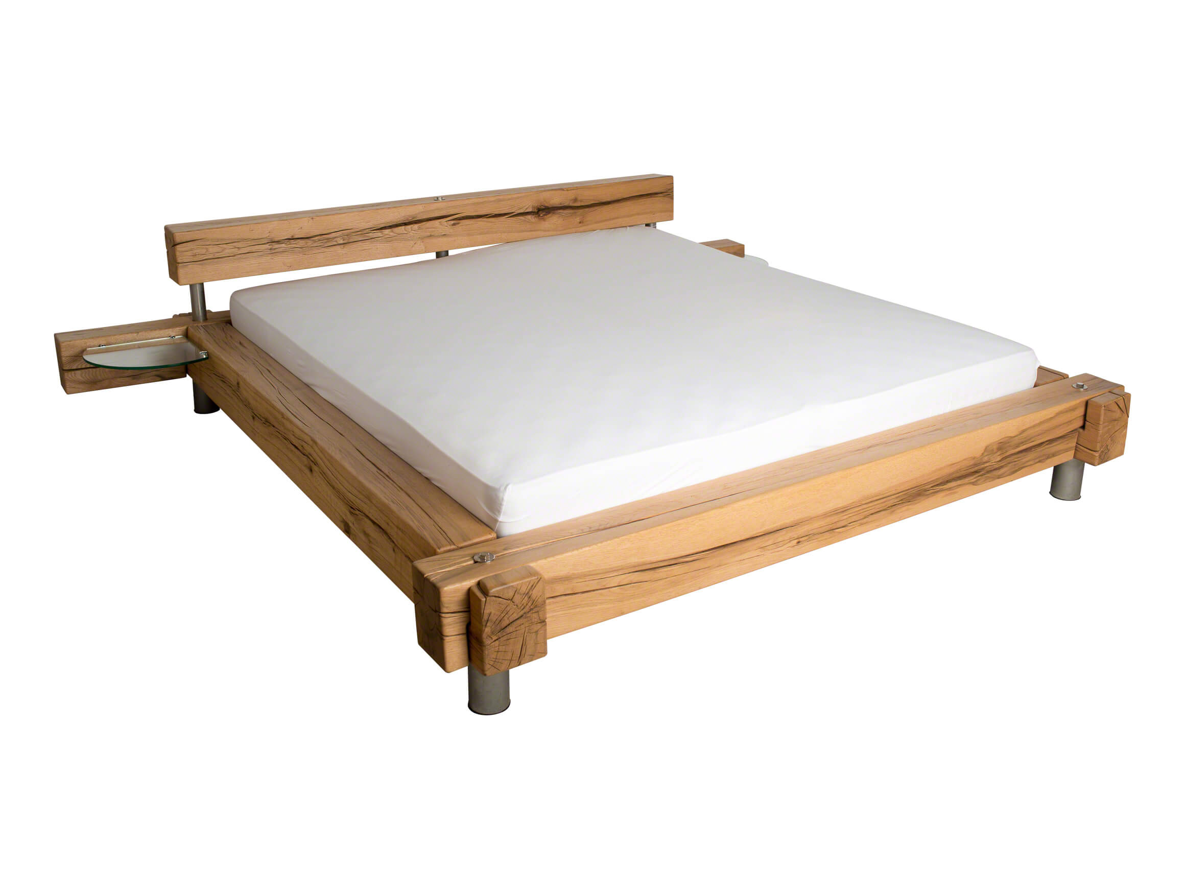 Bett Das Bett, Sumpfeiche Massiv, Liegefläche 180x200 cm