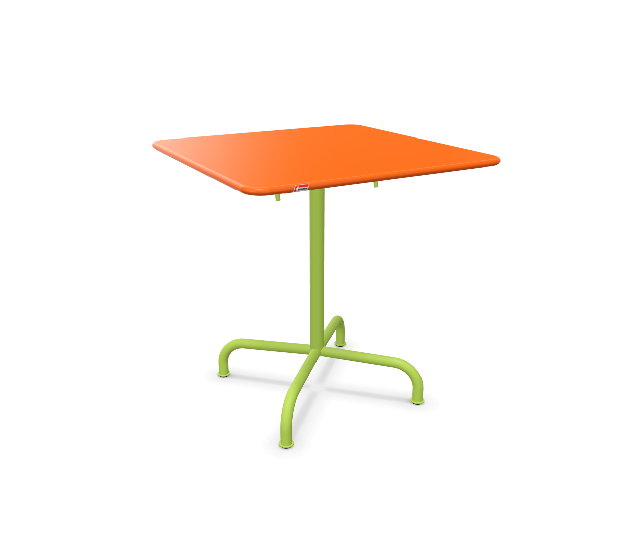 Metall-Tisch Rigi Quadratisch von Schaffner / Farbe: Orange / Grösse: 70 x 70 cm