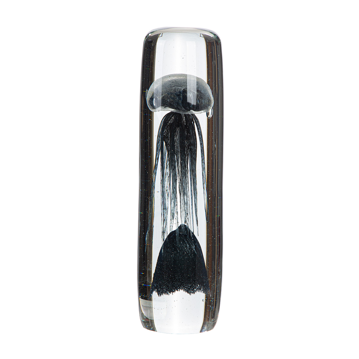 Figur-Qualle Glas Schwarz H: 31 cm-Gilde