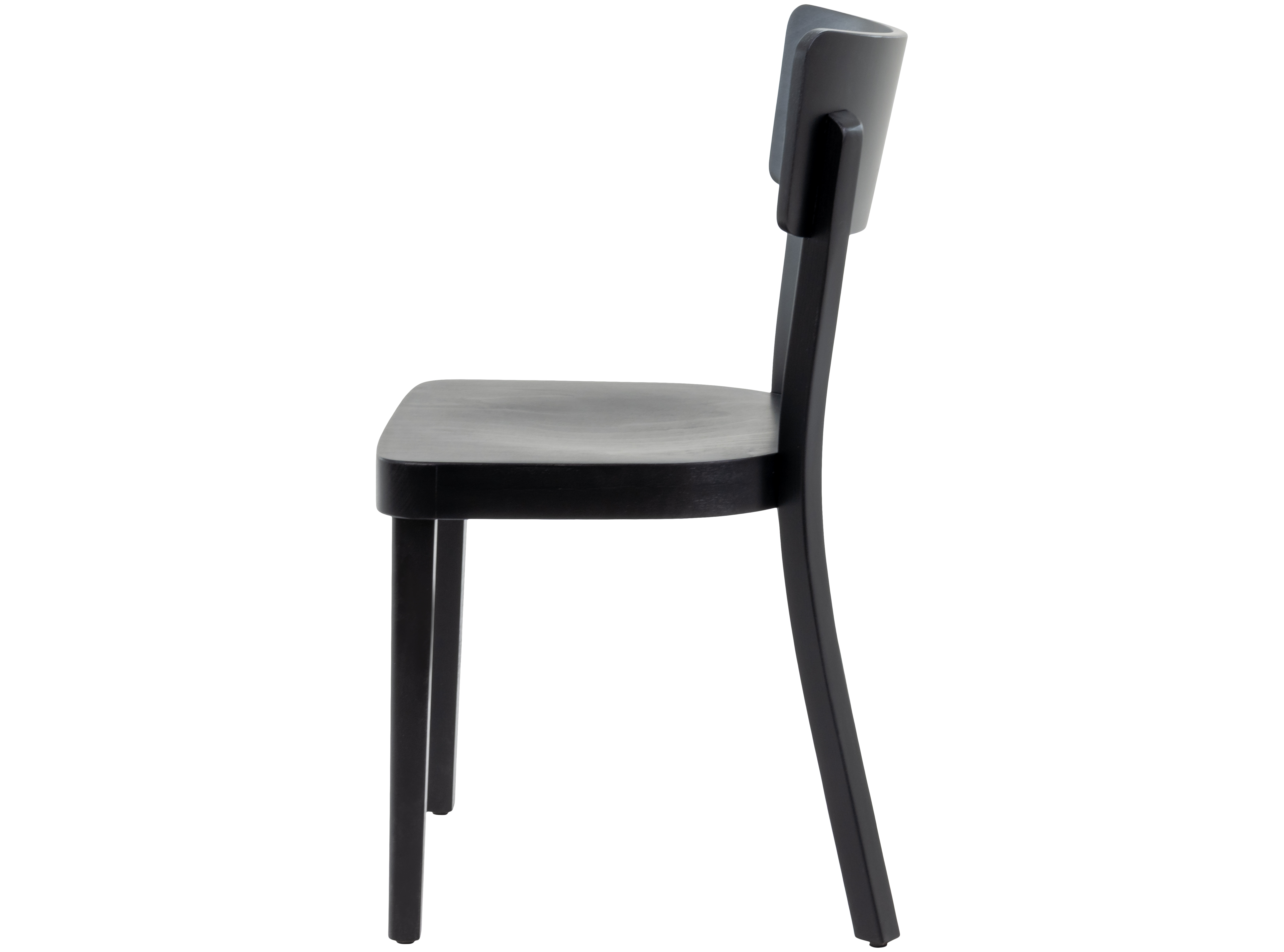 Stuhl Solio Buche massiv schwarz gebeizt – lackiert, Filzgleiter, 45x51 cm