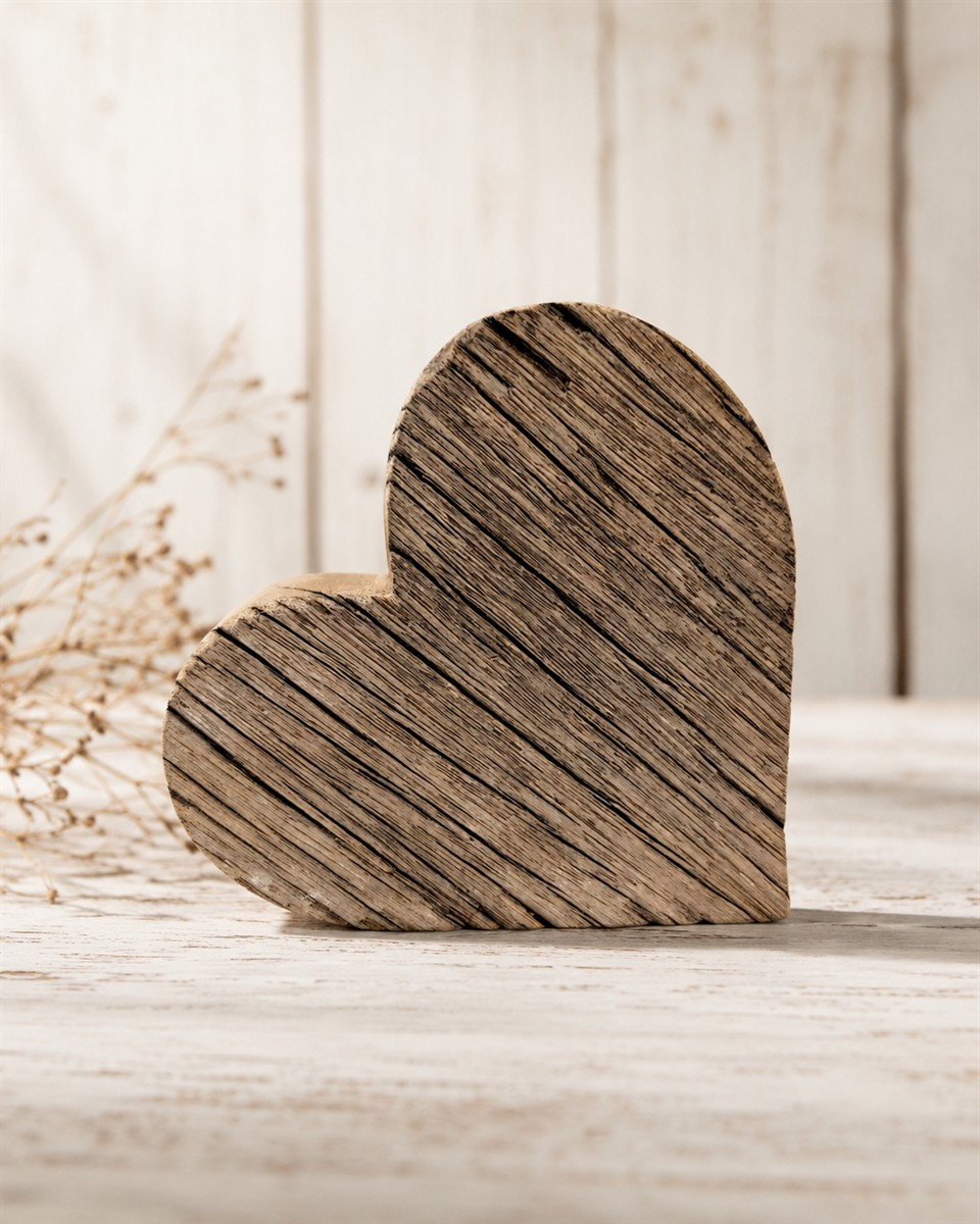 Figur Holzherz H: 14 cm Decofinder