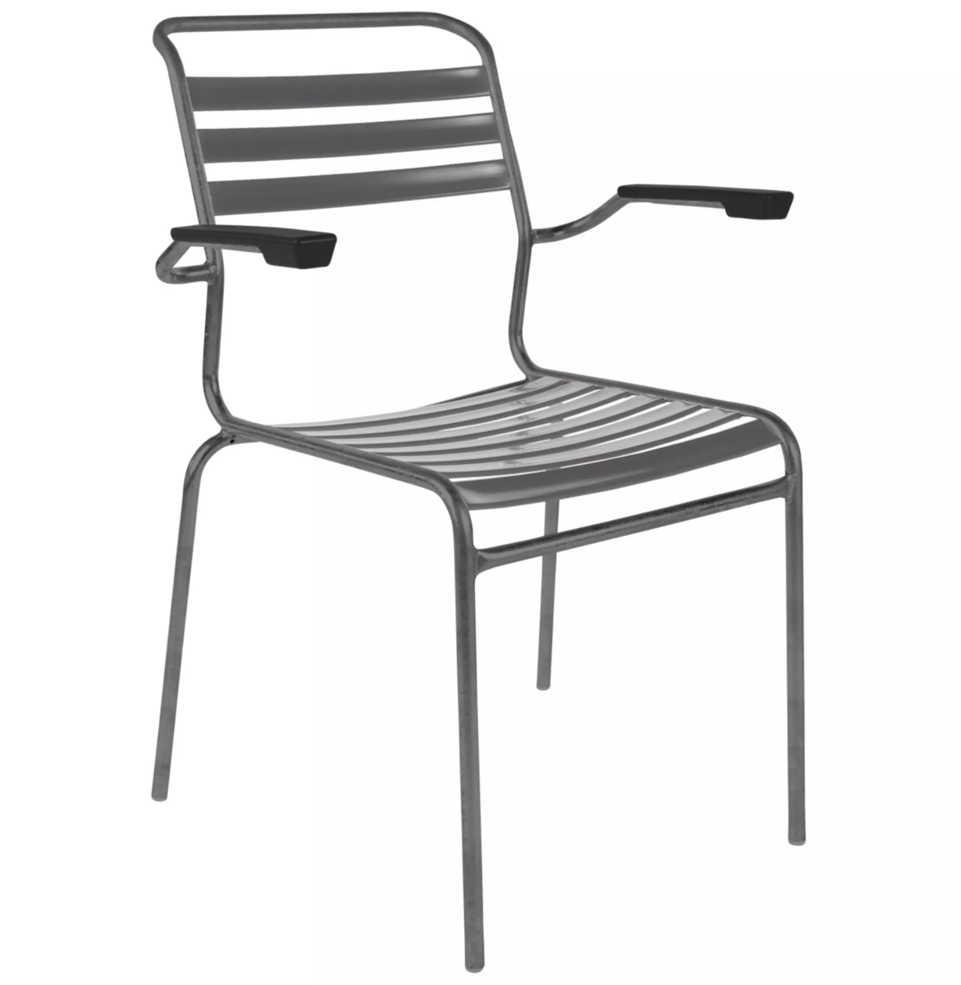 Lättli-Stuhl Säntis mit Armlehnen Schaffner / Farbe: Graphit