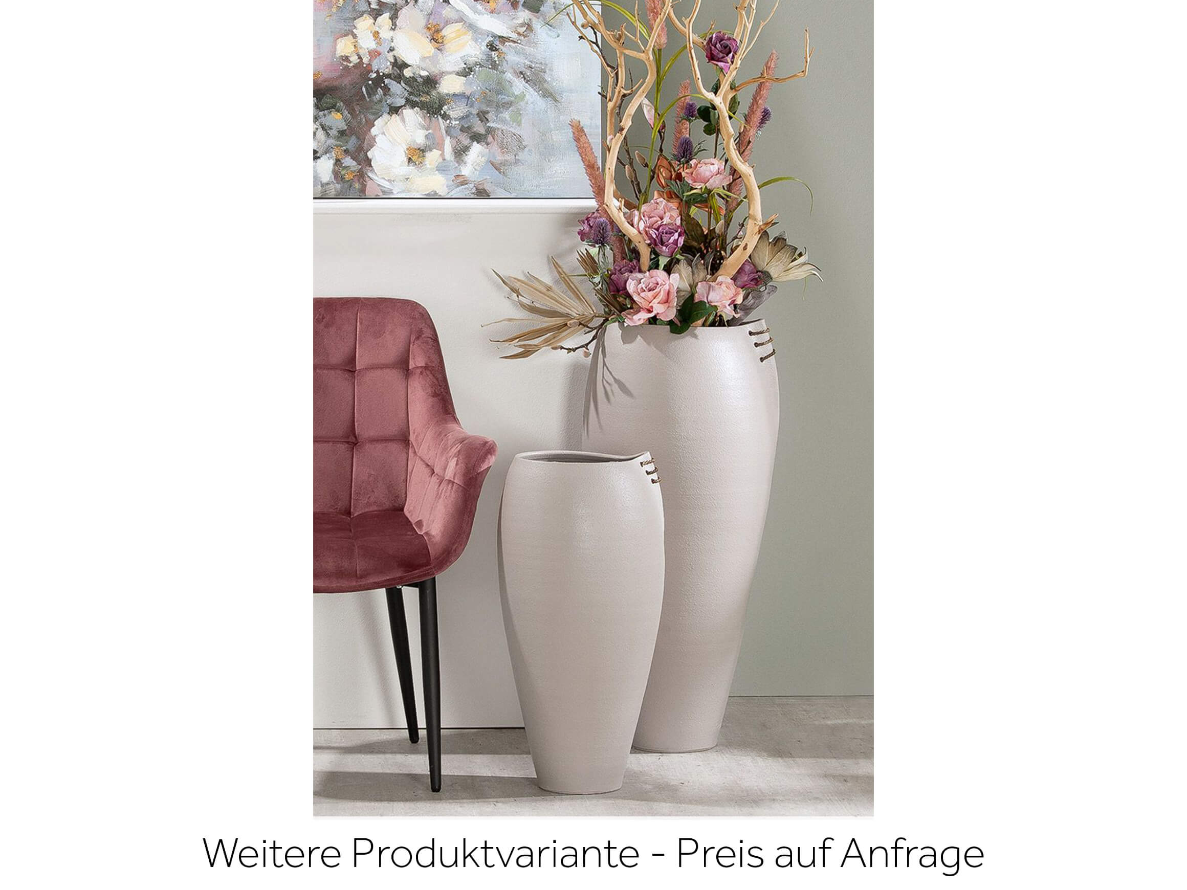 Vase Coimbra Grau H: 62 cm Gilde