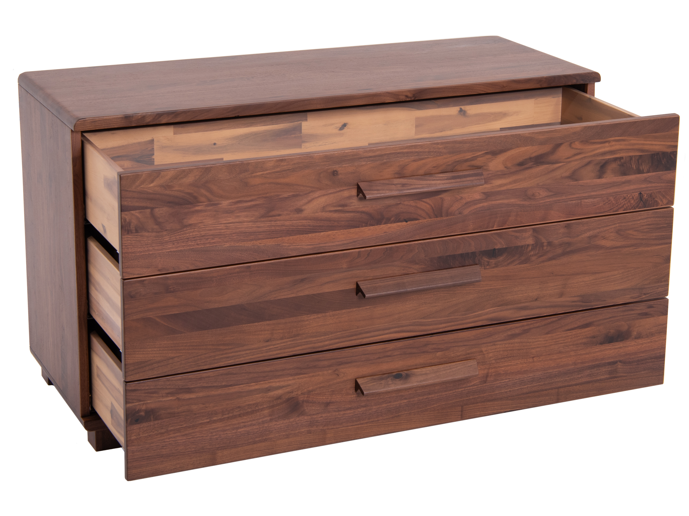 Kommode Sigma, Nussbaum Geölt, 3 Schubladen, b 120 cm / Hasena