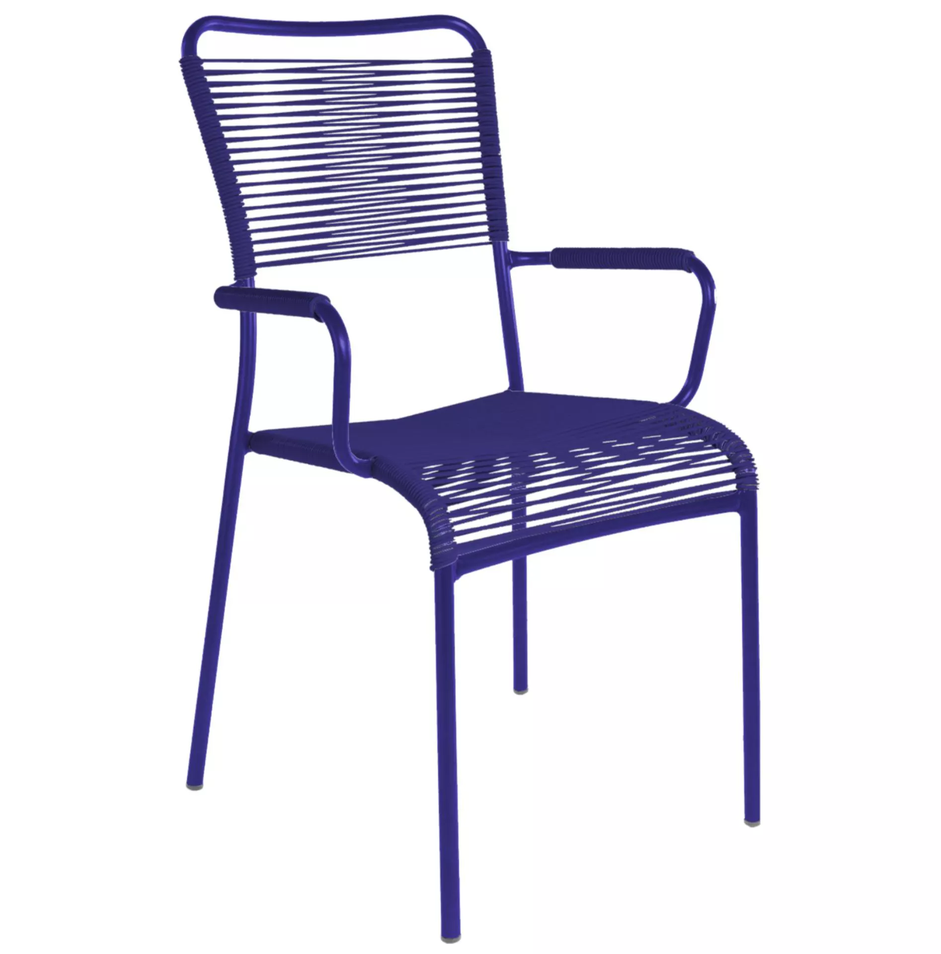 Spaghetti-Stuhl Mendrisio mit Armlehne Schaffner / Farbe: Kobaltblau