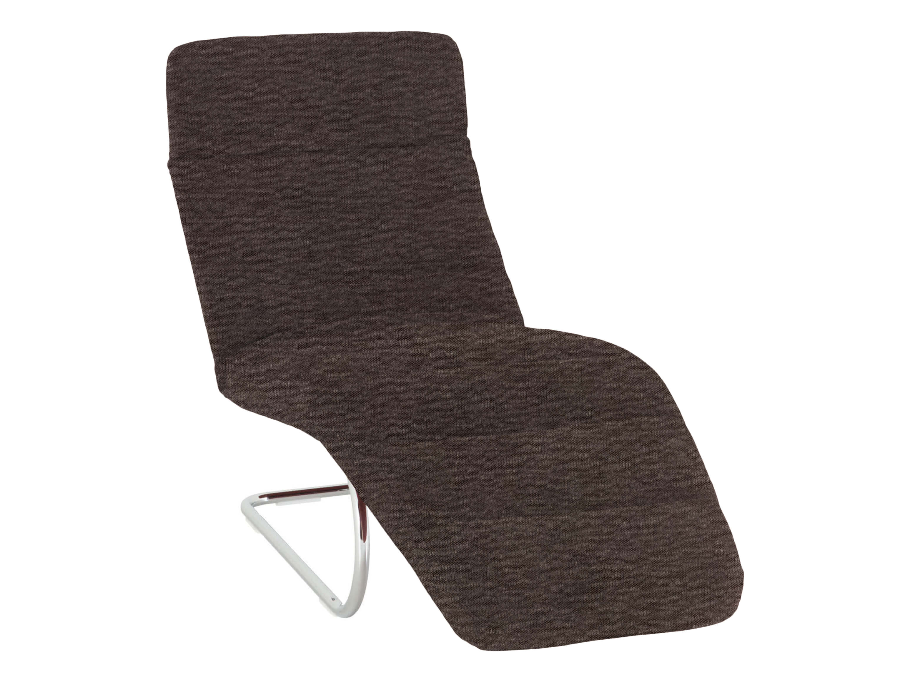 Chaise longue Cartagena piètement luge Basic Schillig Willi / Couleur : Brown, Matériau : Tissu