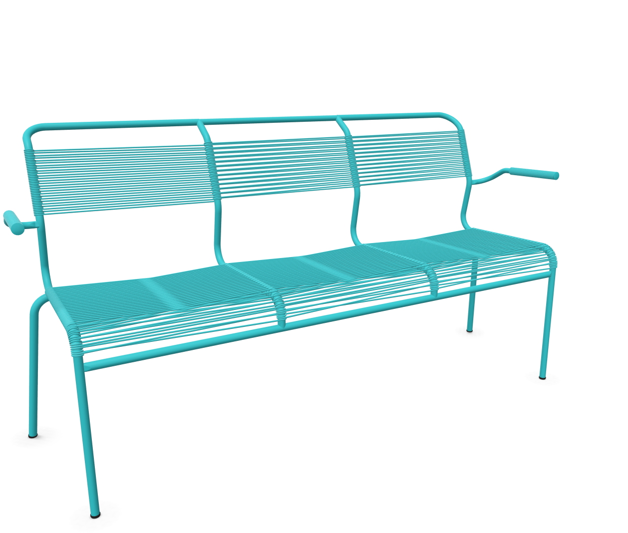 Schaffner Spaghetti-3er-Bank Säntis mit Lehne Blau | Schubiger Möbel