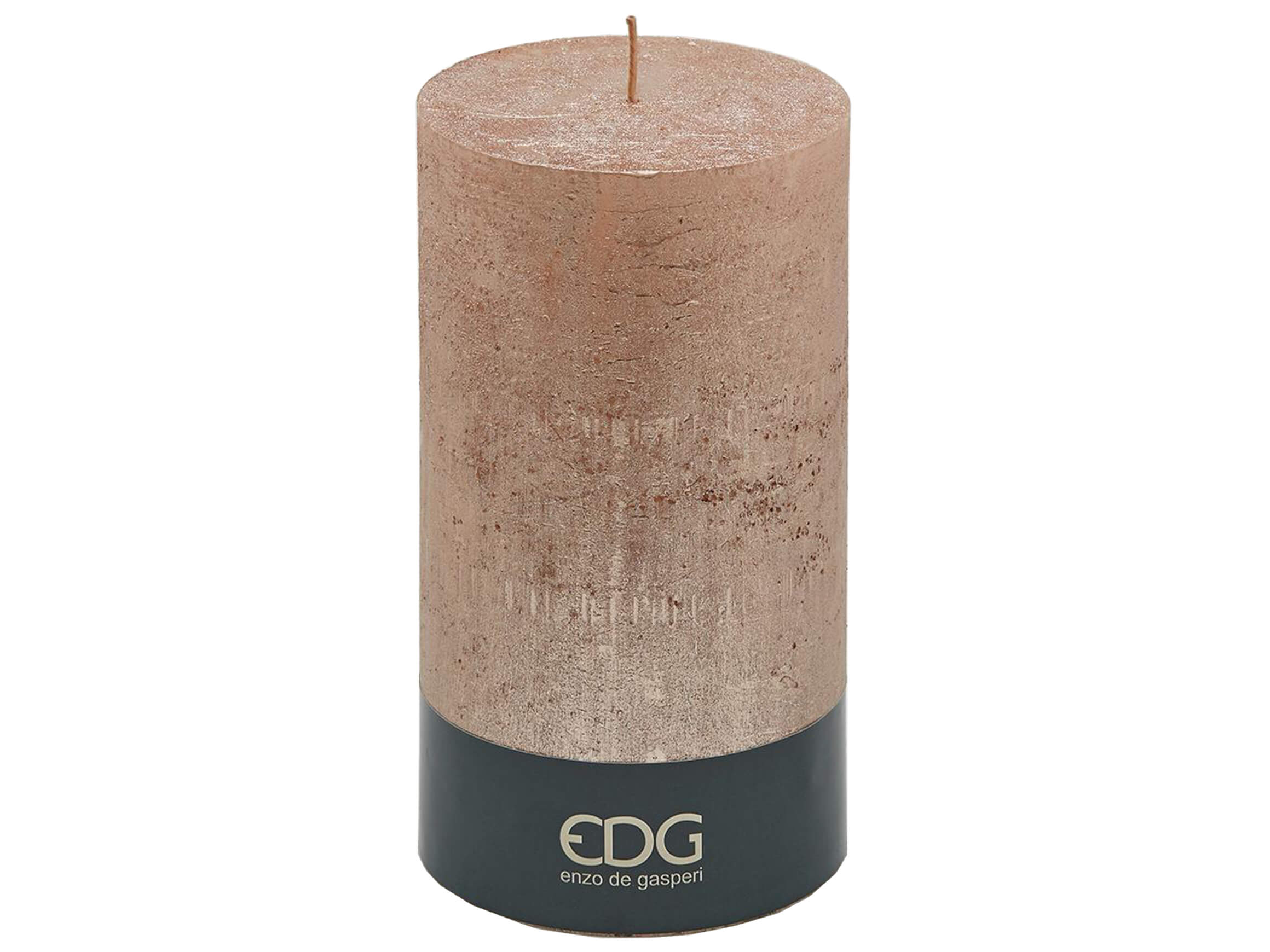 Bougie Rustic Rosegold H : 18 cm Edg