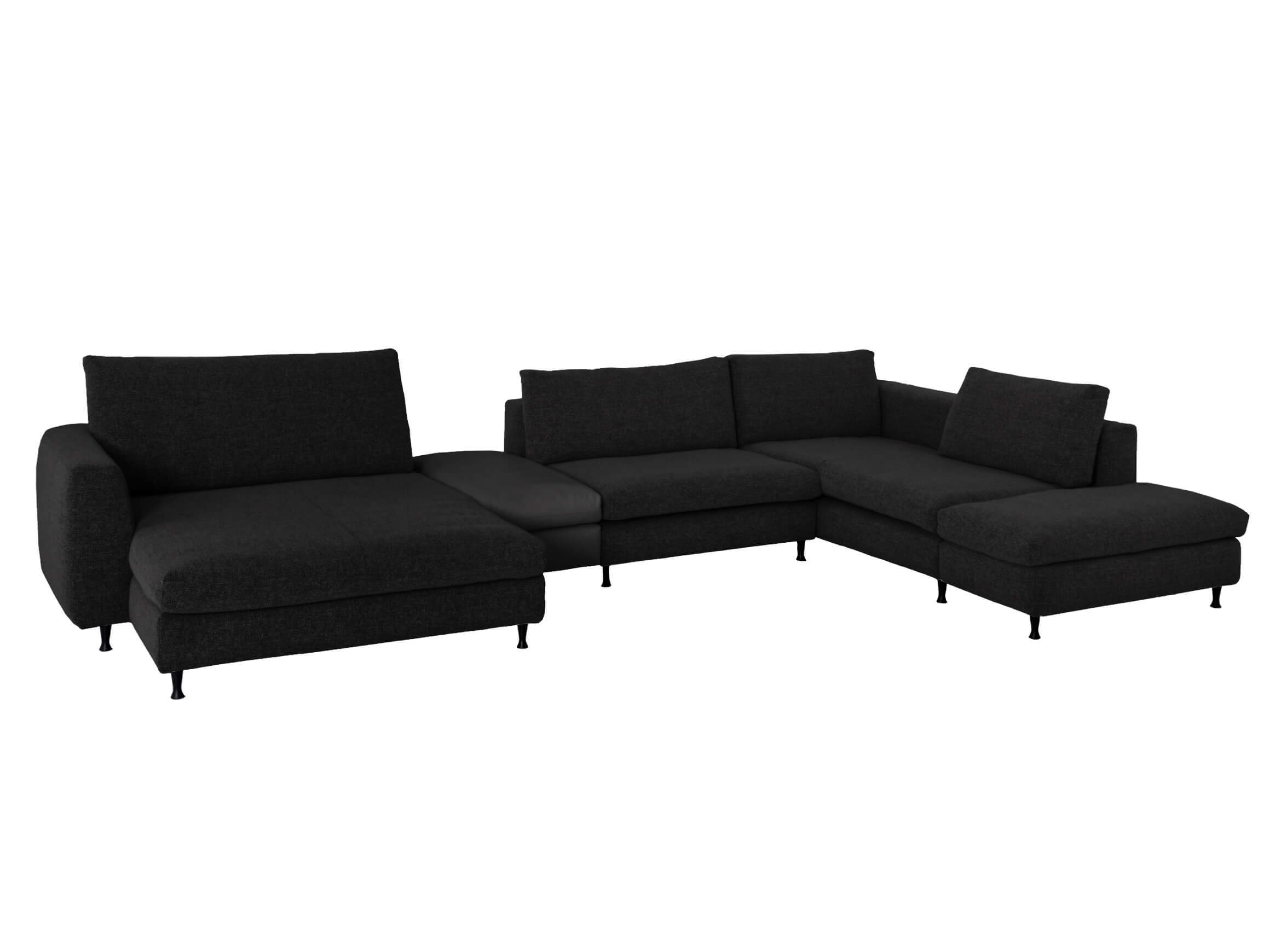Corner sofa Lorenza Basic Schillig Willi / Colour: Black Star / Material: Basic leather