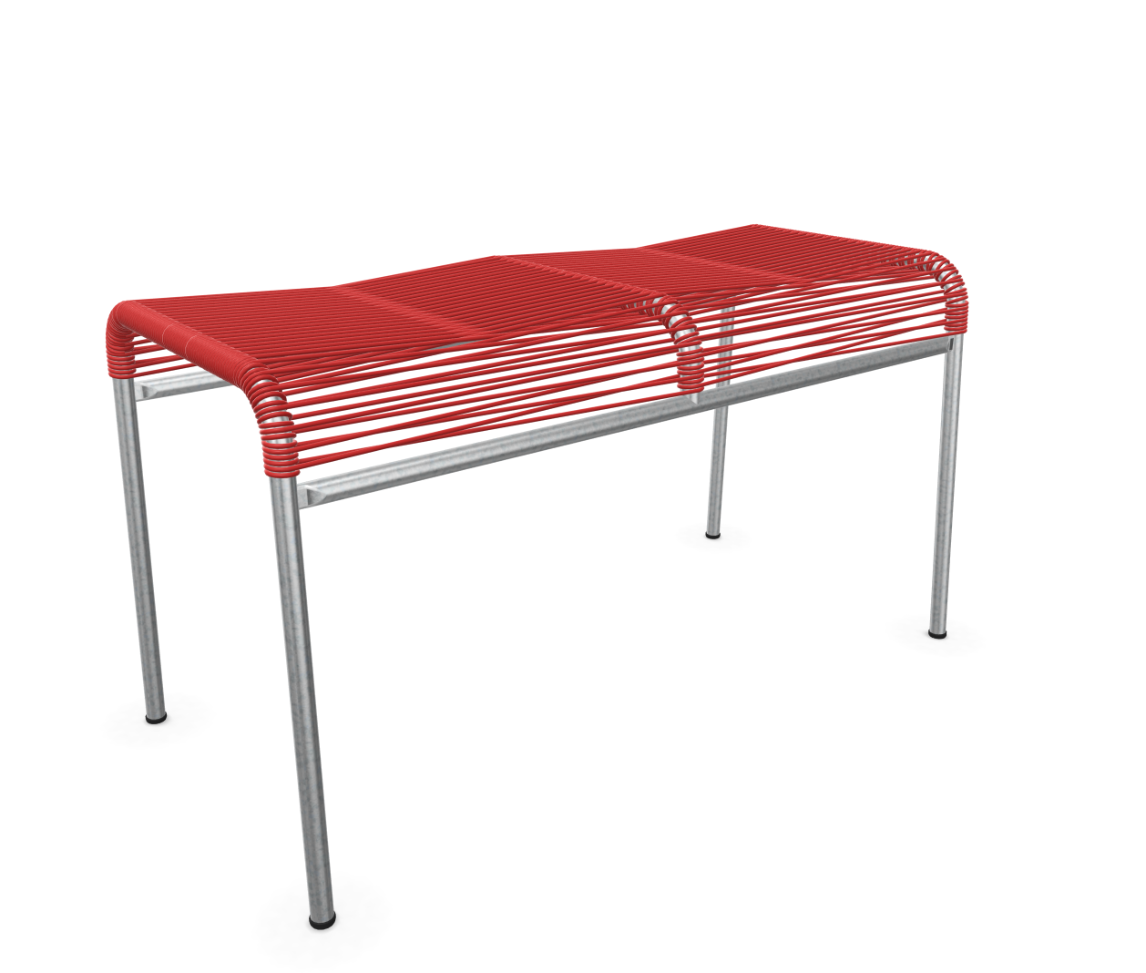 Säntis hot-dip galvanised spaghetti stool for 2 from Schaffner / Colour: red / Size: 86 x 42 cm