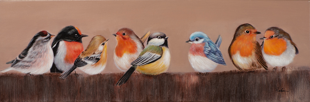 Gemälde Bunte Vogelschar image LAND