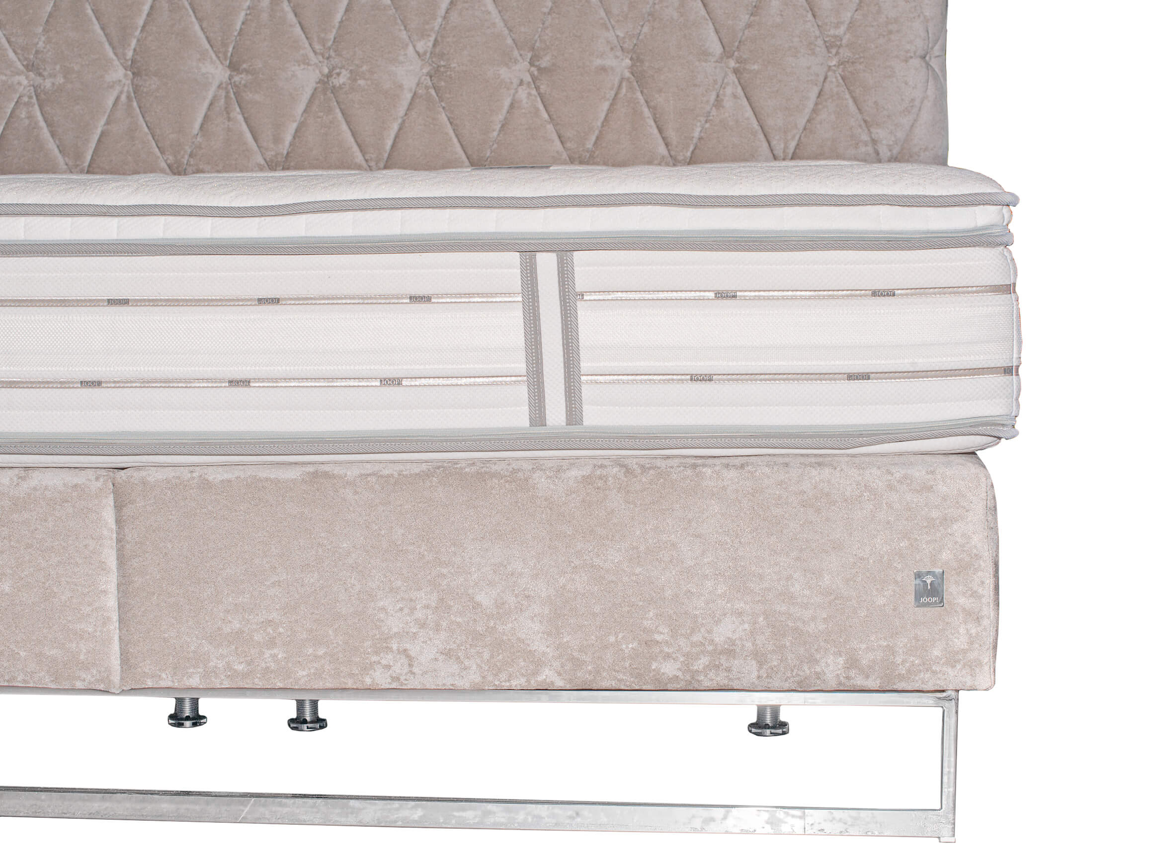 Boxspringbett Cubic Chesterfield Ada AT / Farbe: Grau