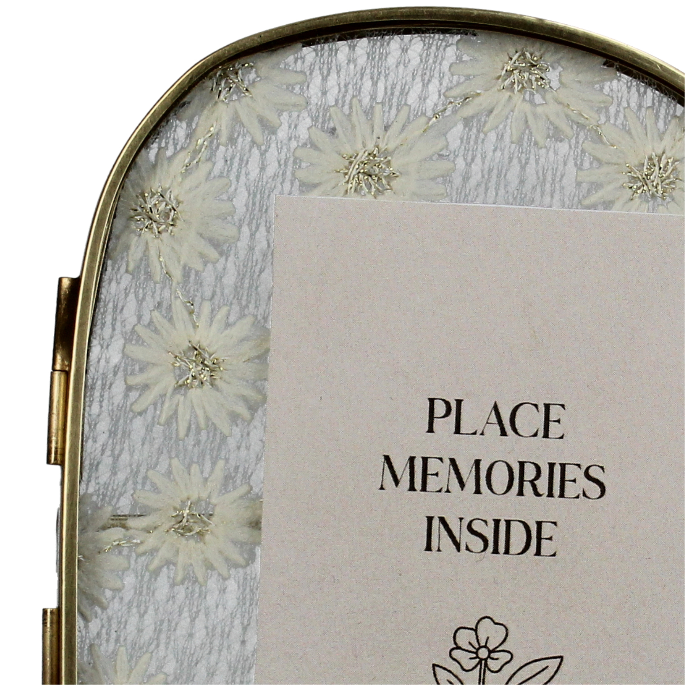 Cadre photo-Métal avec décor floral B : 5 cm-