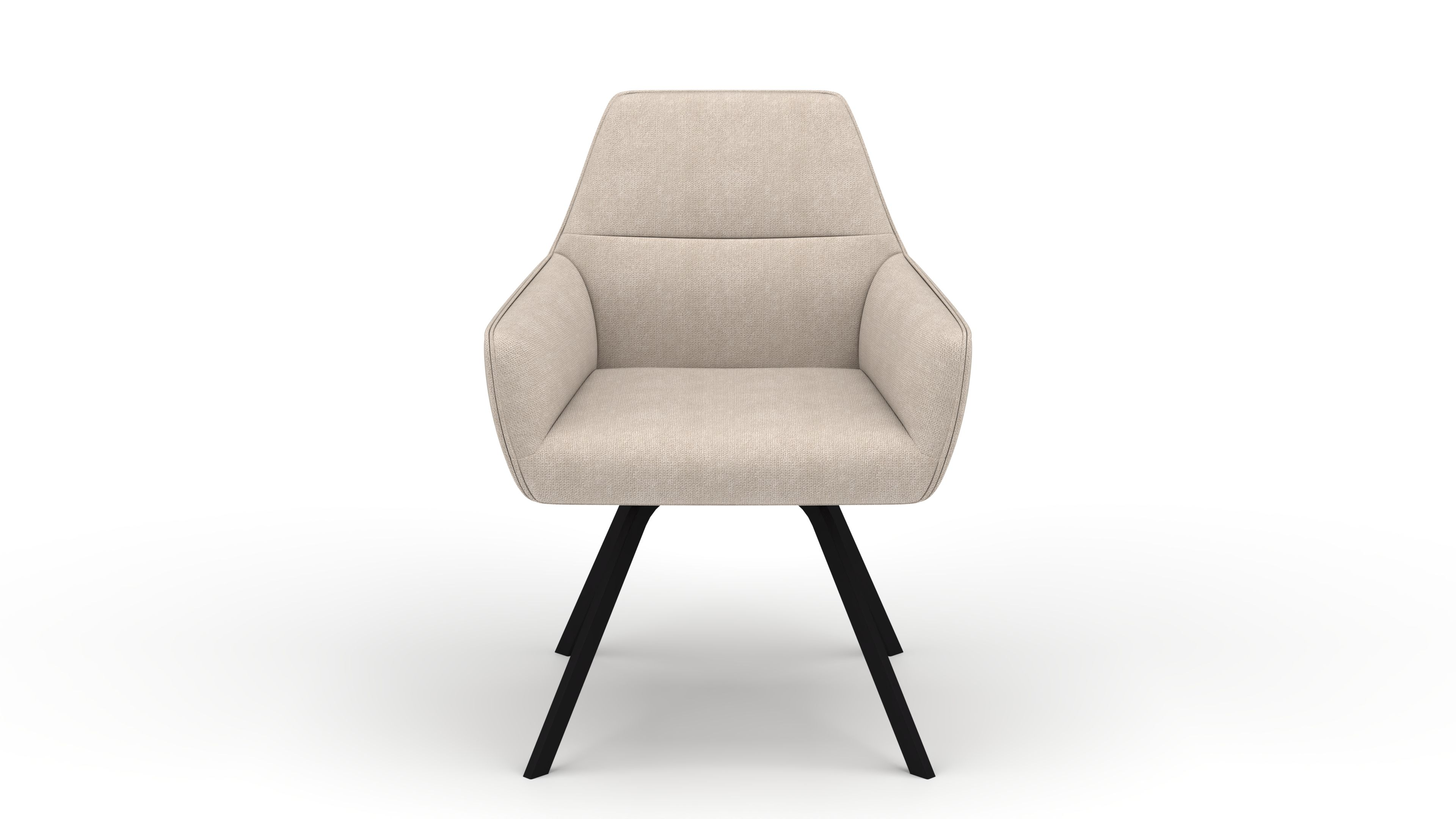 Stuhl Bellatrix - von UrbanDesign | Drehfunktion, Fuss schwarz, Stoff Cream