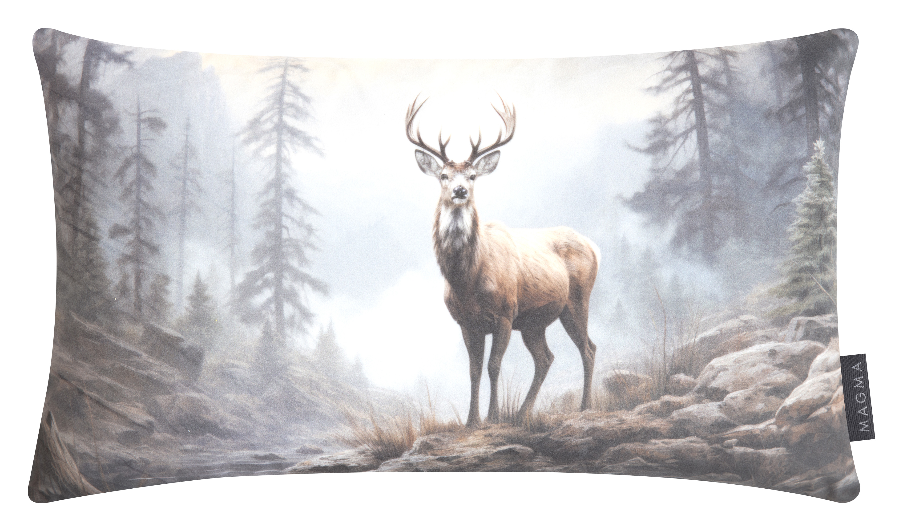 Kissenhülle Forest Animals, Hirsch 30x50 cm Magma / Farbe: