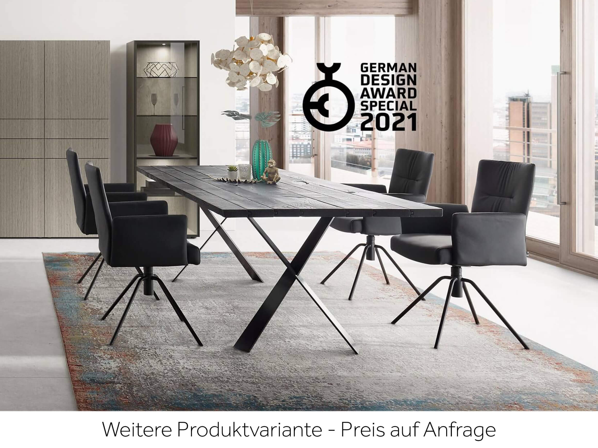 Armlehnstuhl Tally Xl IL-Concept / Farbe: Nero / Bezugsmaterial: Leder Stoff