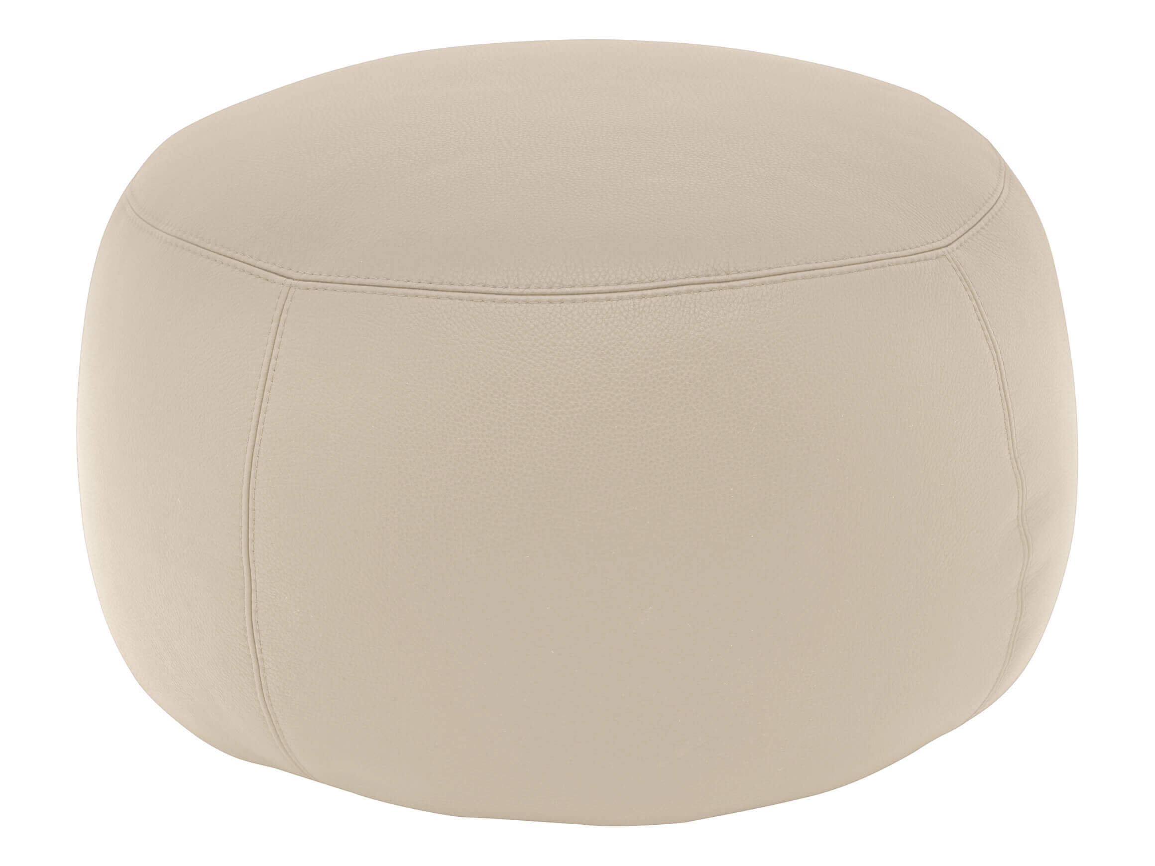 Hocker Annabelle Leder D: 60 cm Candy / Farbe: Pearl / Material: Leder