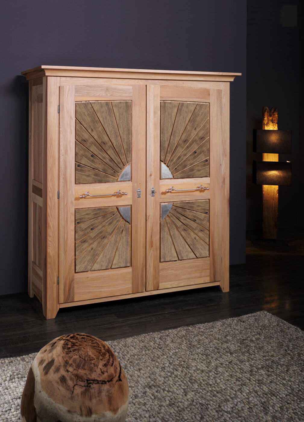 Schrank Life, Sumpfeiche Massiv, 2-türig, b 179 cm t 61 cm h 190 cm