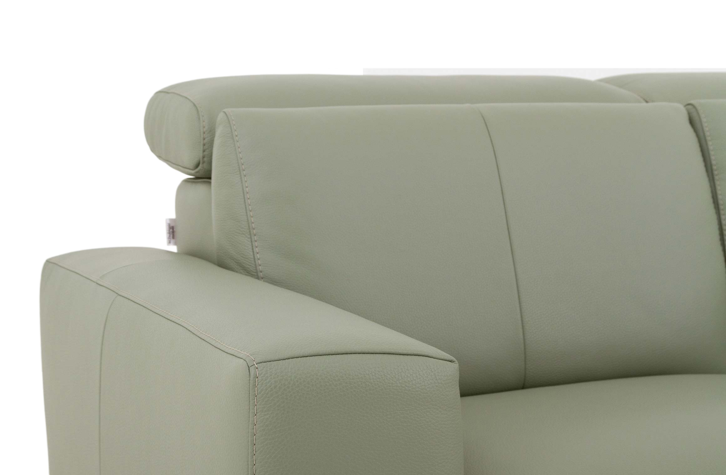 Sofa Caladja B: 190 cm Rom / Farbe: Sage / Bezugsmaterial: Leder
