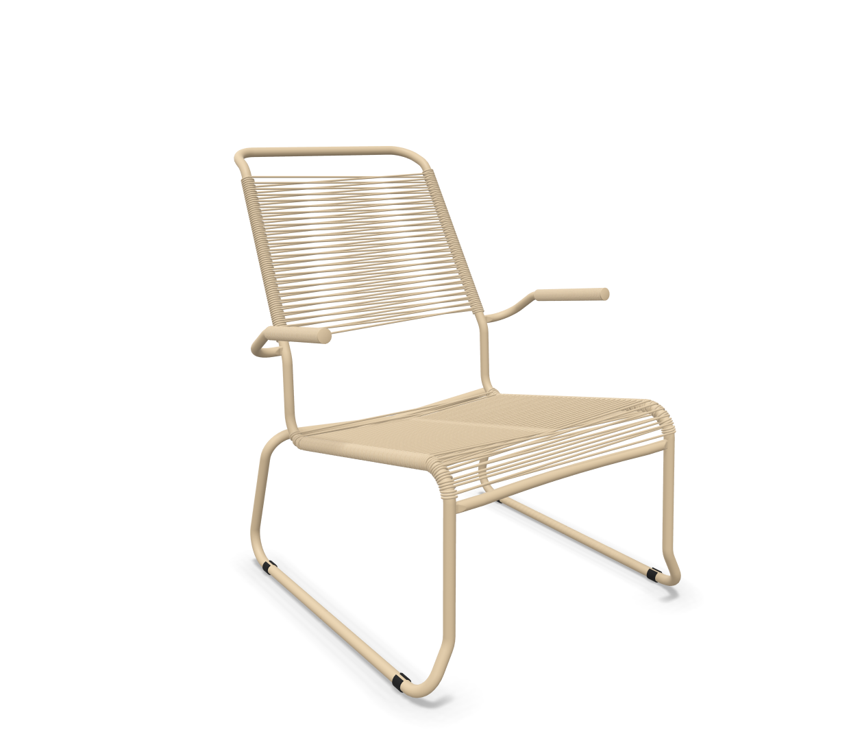 Schaffner Kufen-Spaghetti-Lounger Säntis mit Lehne / Hochlehner Braun | Schubiger Möbel