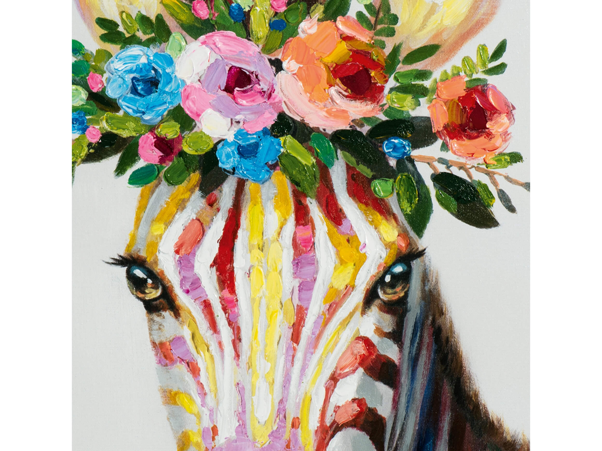 Bild Zebra mit Blumendeko image LAND