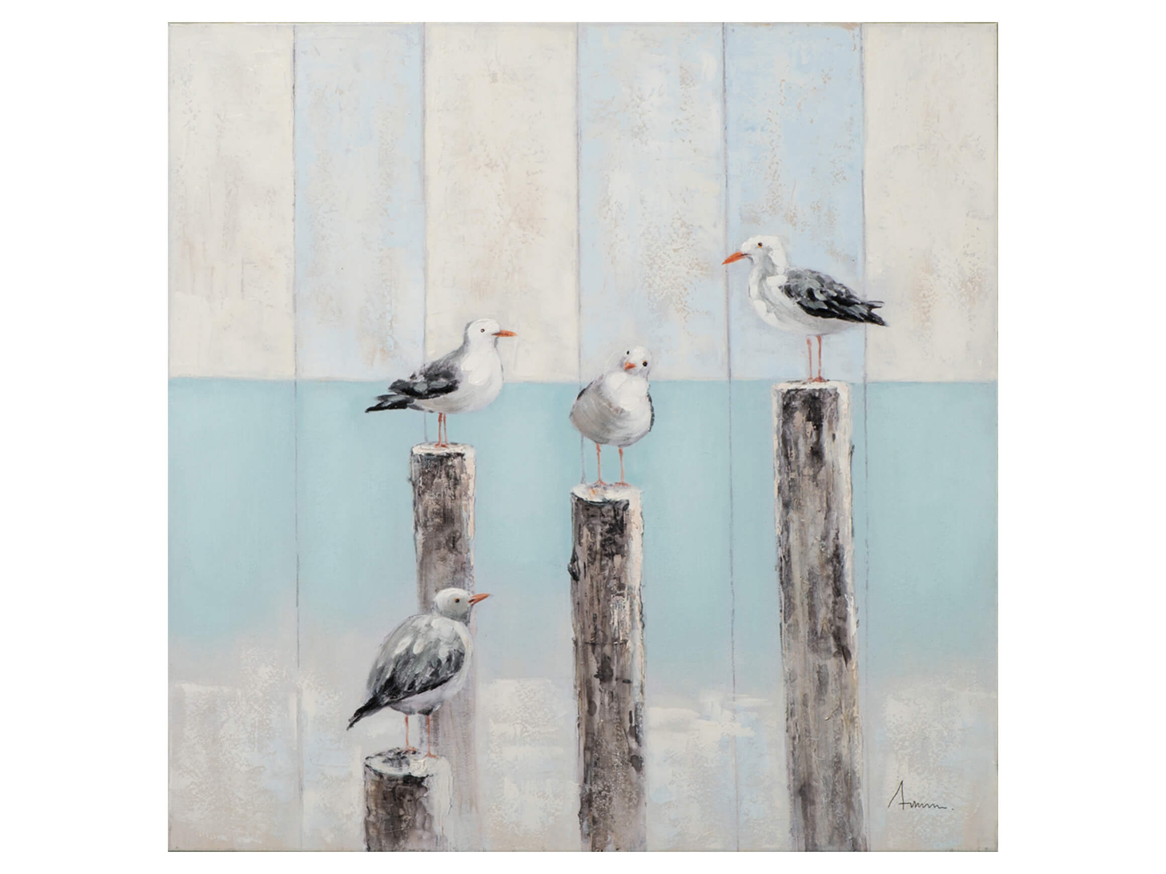 Bild Möwen Auf Holzpfählen 1 image LAND