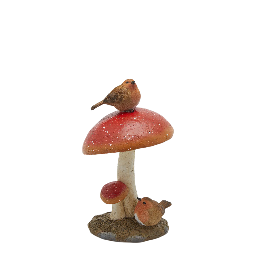 Tier Rotkehlchen Auf Pilz H: 25 cm Edg