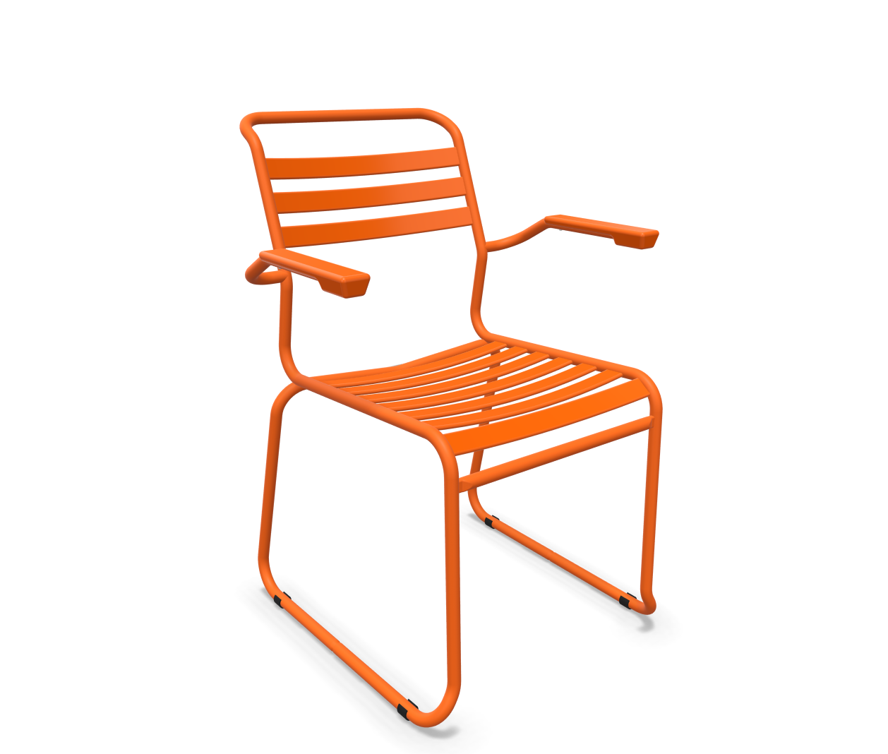 Schaffner Kufen-Lättli-Stuhl Säntis mit Lehne Orange | Schubiger Möbel