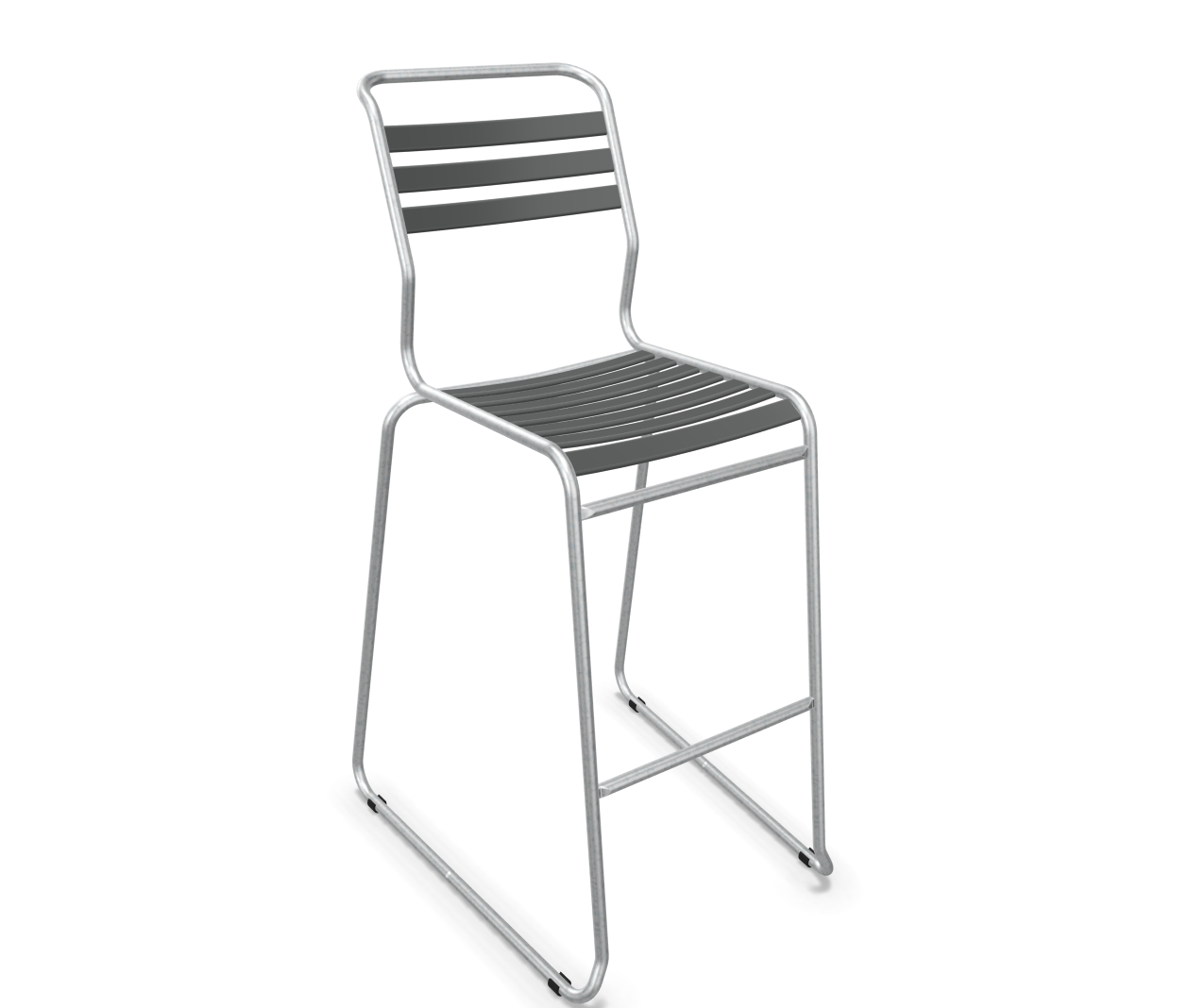 Schaffner Bar-Kufen-Lättlistuhl Säntis Feuerverzinkt Grau | Schubiger Möbel