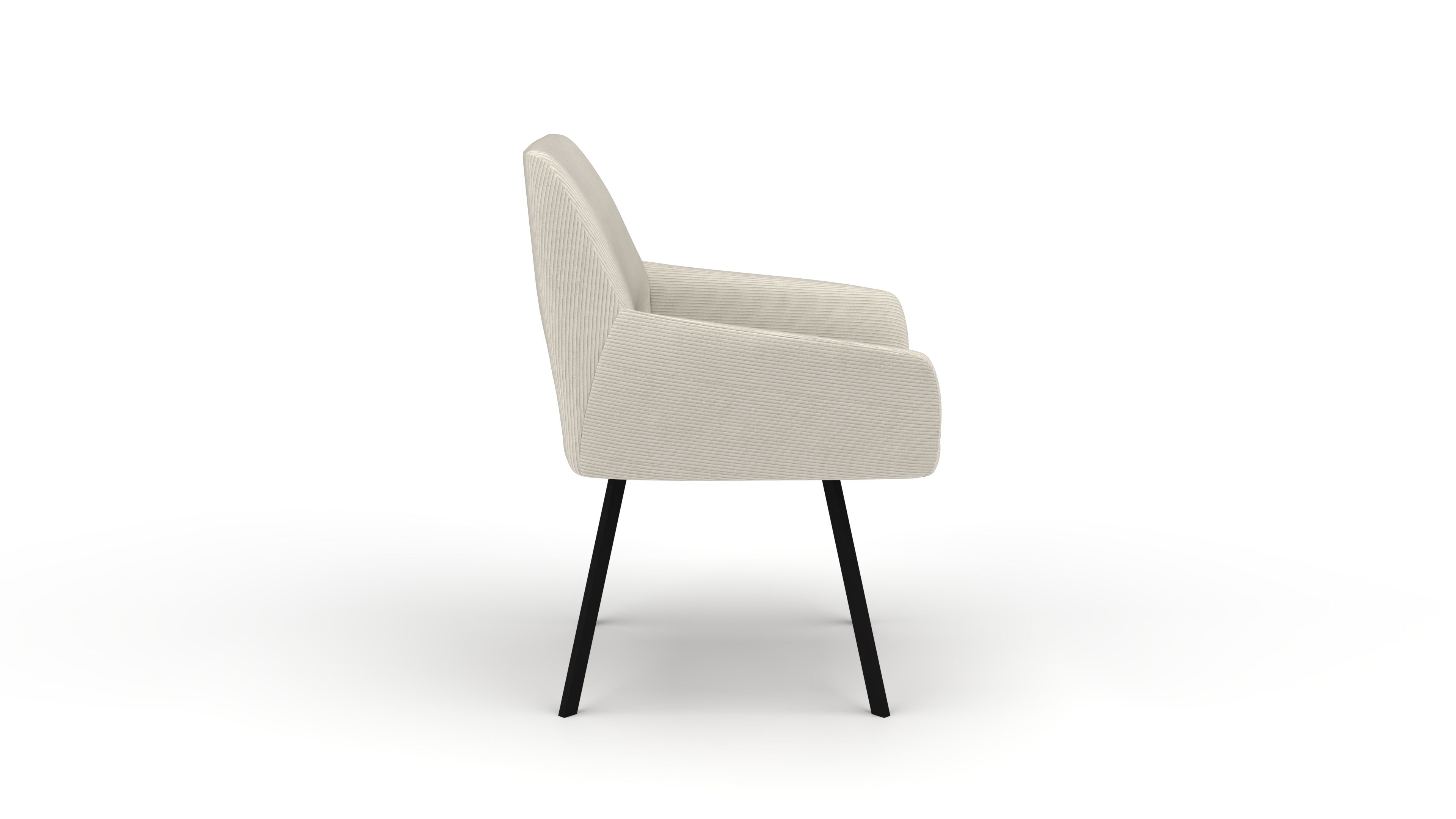 Stuhl Vega - von UrbanDesign | Drehfunktion, Fuss schwarz matt, Stoff Cream